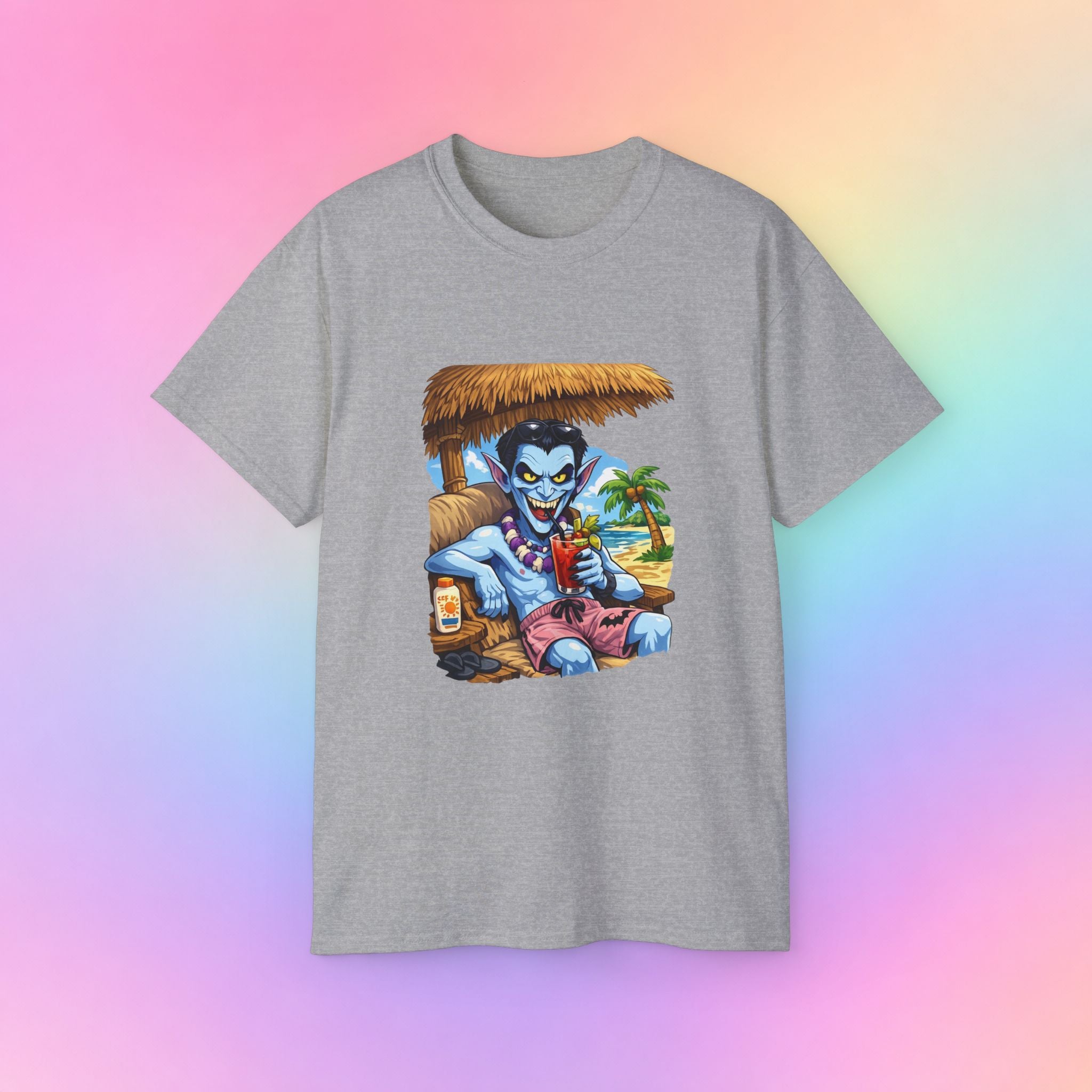 Summerween Vampire Beach Vacation T-Shirt | Spooky Summer Halloween Tee