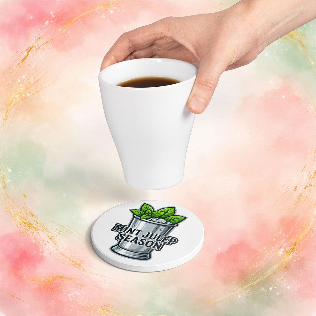 Mint Julep Season Coaster | Derby Drink Coaster | Kentucky Horse Racing Bar Decor
