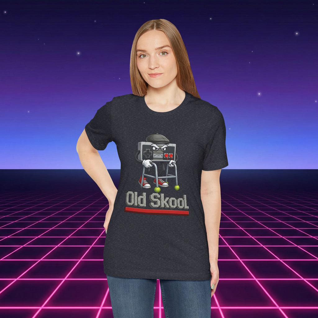 Old Skool Retro Gaming T-Shirt – Vintage Controller Grandpa Gamer Graphic Tee