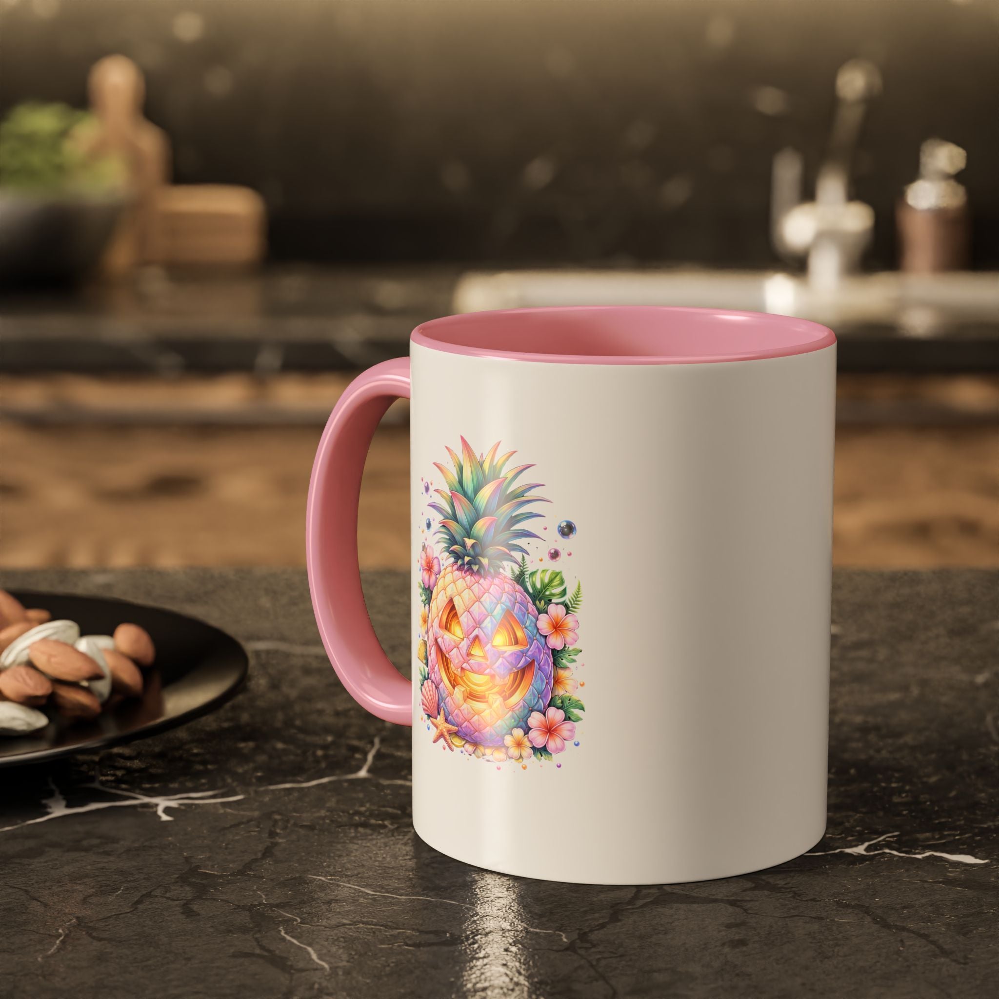 Summerween Pineapple Jack-O’-Lantern Coffee Mug | Tropical Halloween Mug