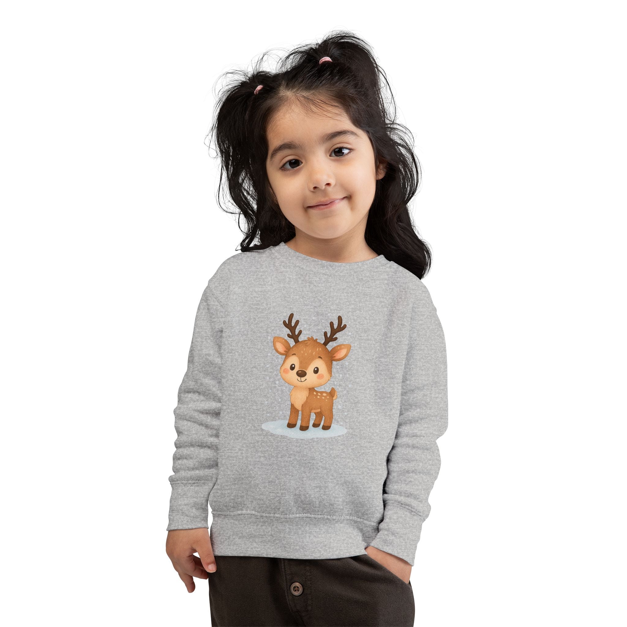 Cute Reindeer Toddler Christmas Sweatshirt – Cozy Holiday Pullover for Kids