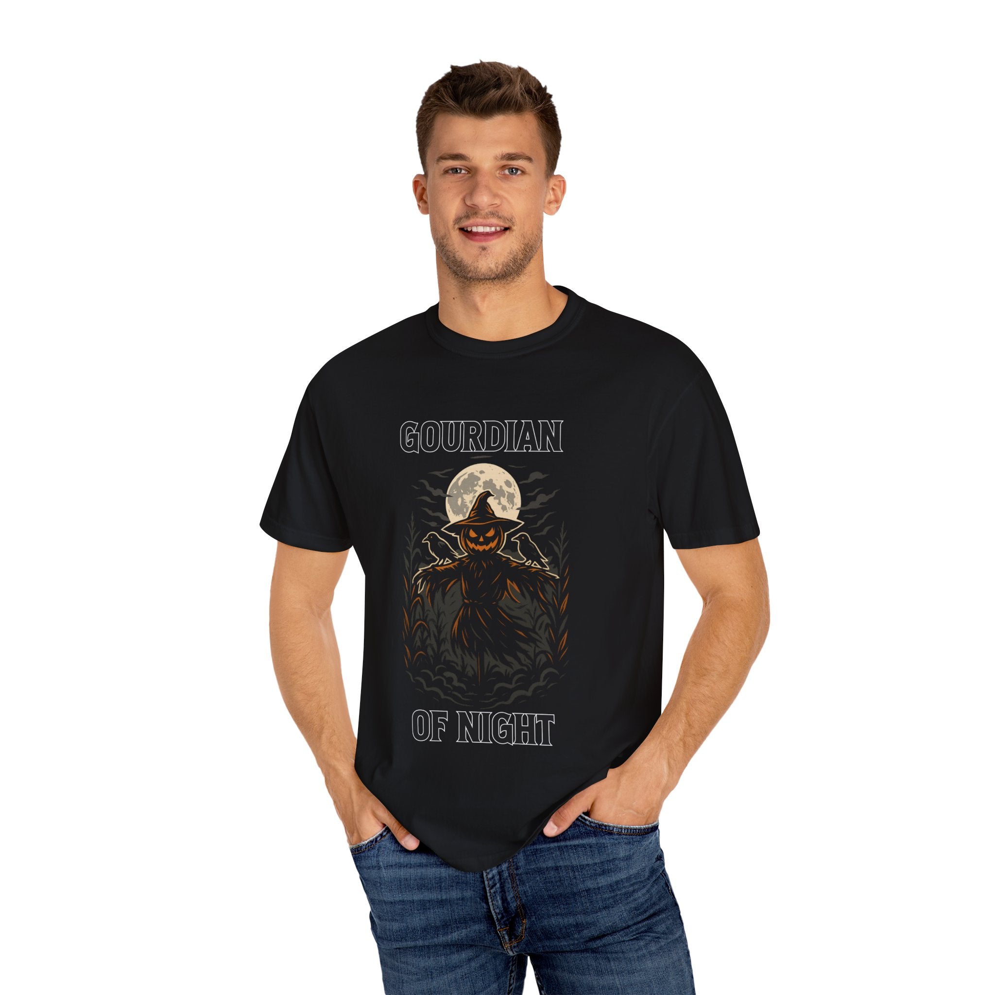 Gourdian Of Night (Spooky Graphic Unisex T-Shirt for Halloween)