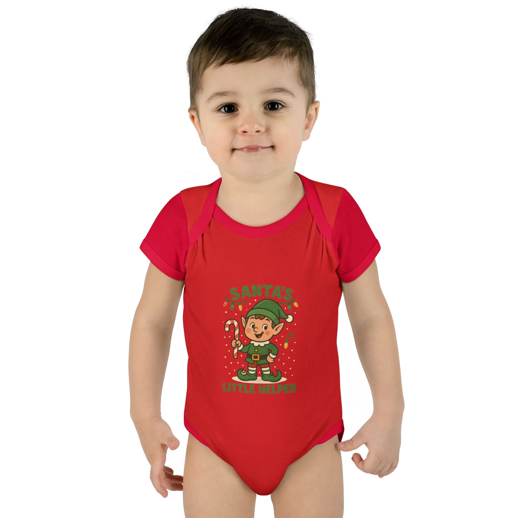 Santa’s Little Helper Baby Christmas Bodysuit – Cute Holiday Elf Infant Onesie
