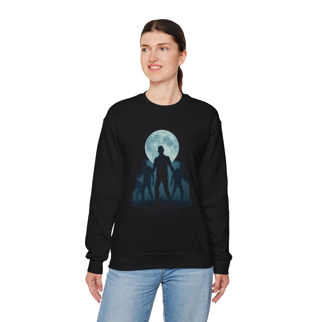 Zombie Rising Under the Full Moon | Halloween Horror Sweatshirt