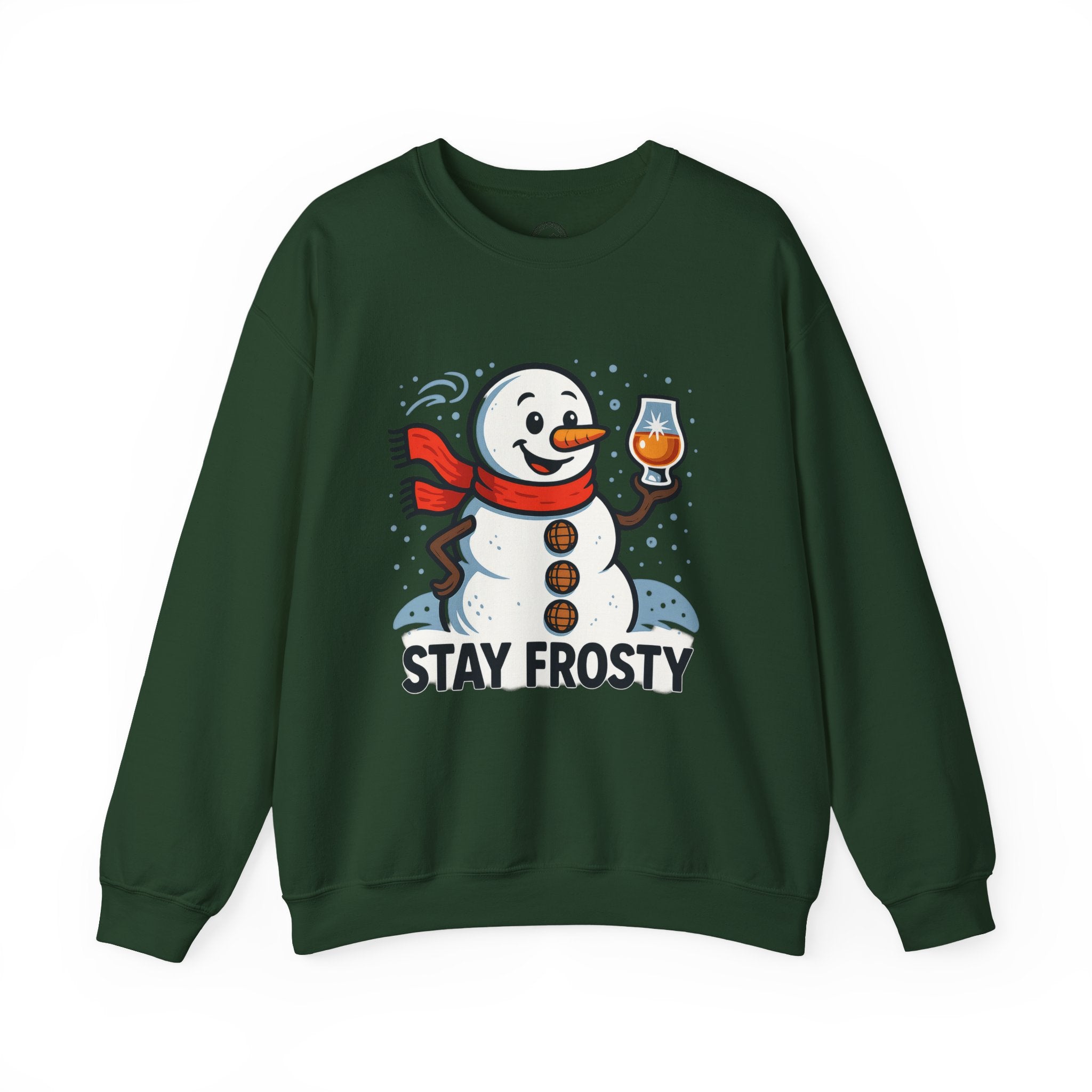 Stay Frosty Snowman Bourbon Christmas Sweatshirt – Funny Holiday Bourbon Lover Gift