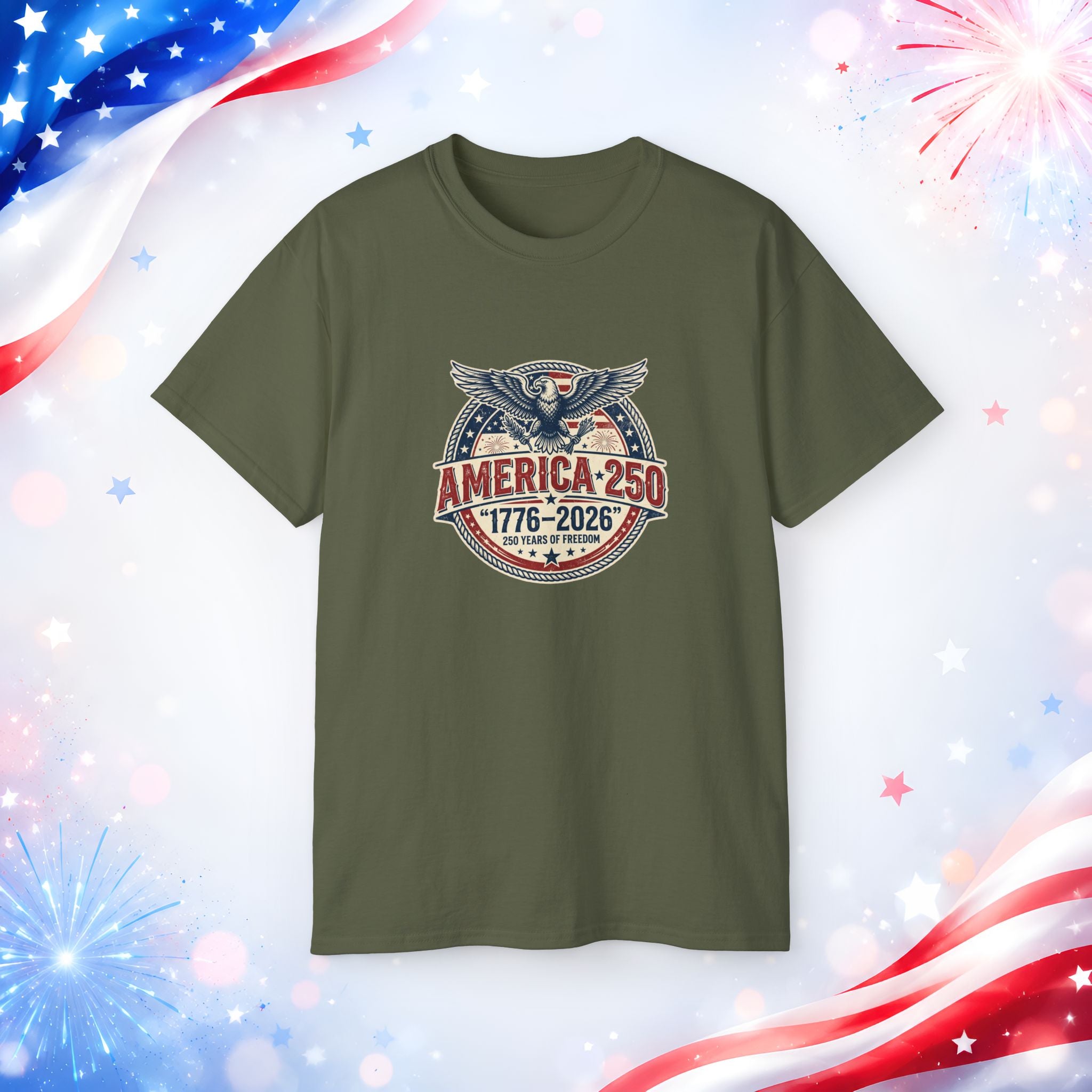 America 250 T-Shirt | 1776–2026 250 Years of Freedom 4th of July Patriotic Eagle Shirt