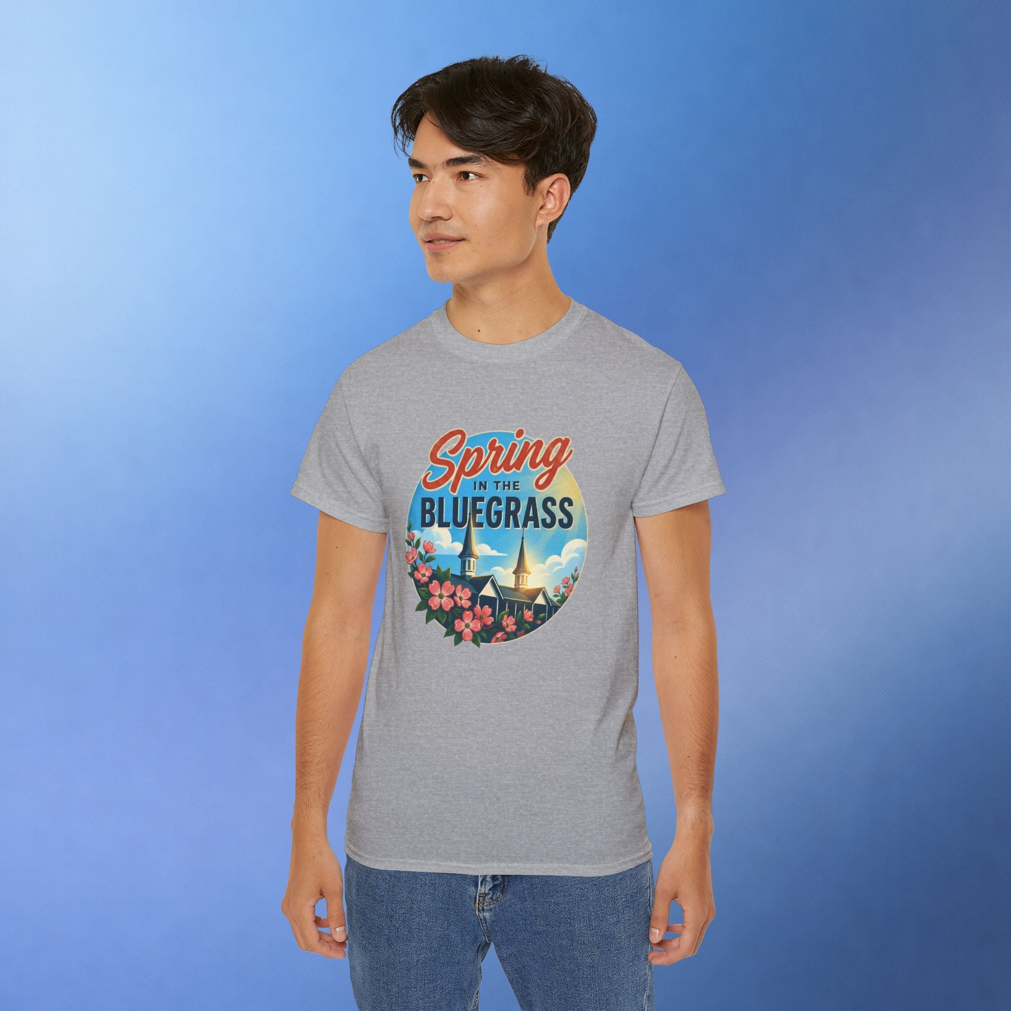 Spring in the Bluegrass T-Shirt – Kentucky Spring Floral Twin Spires Graphic Tee | Bluegrass Spirit Apparel