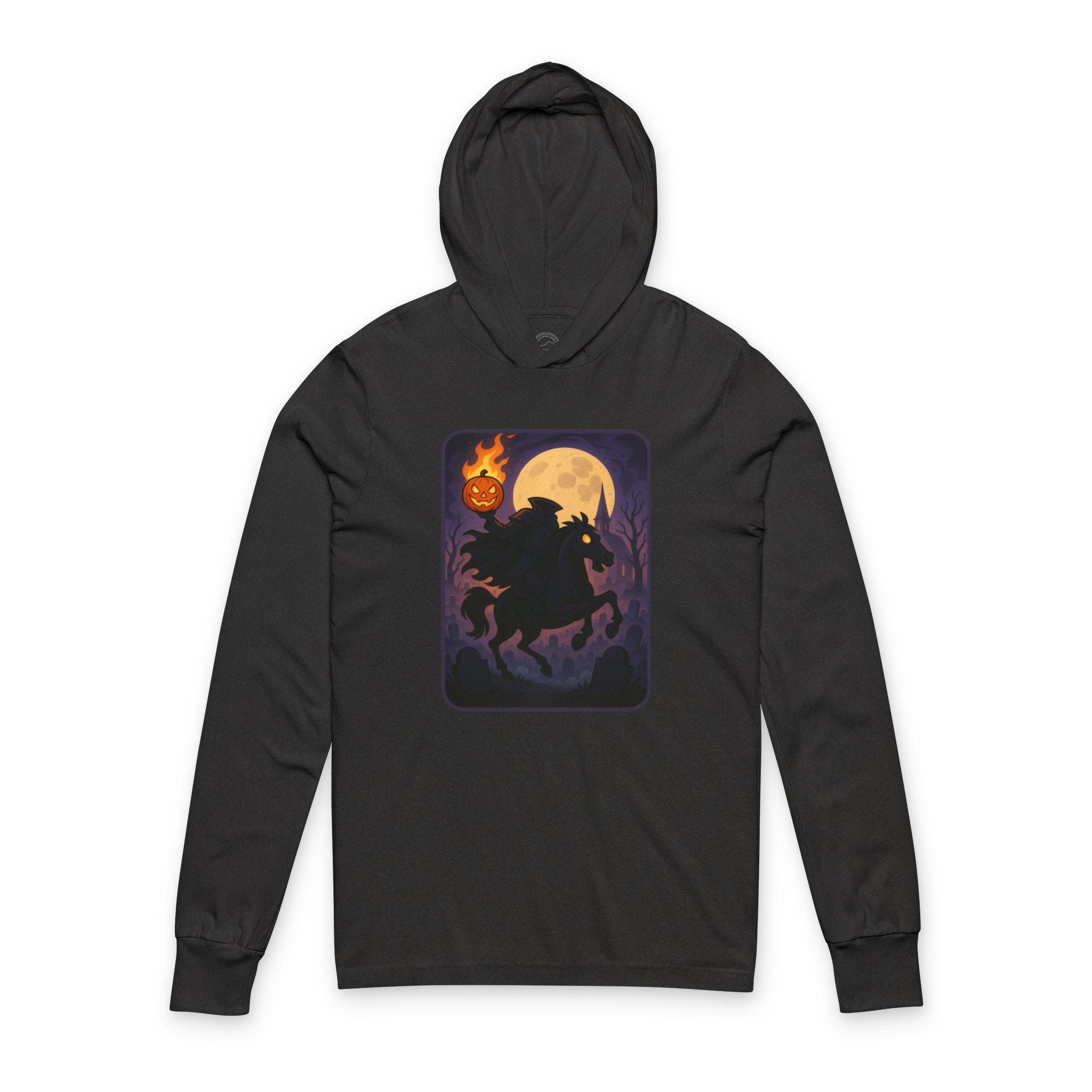 Headless Horseman Halloween Hooded Long Sleeve Shirt