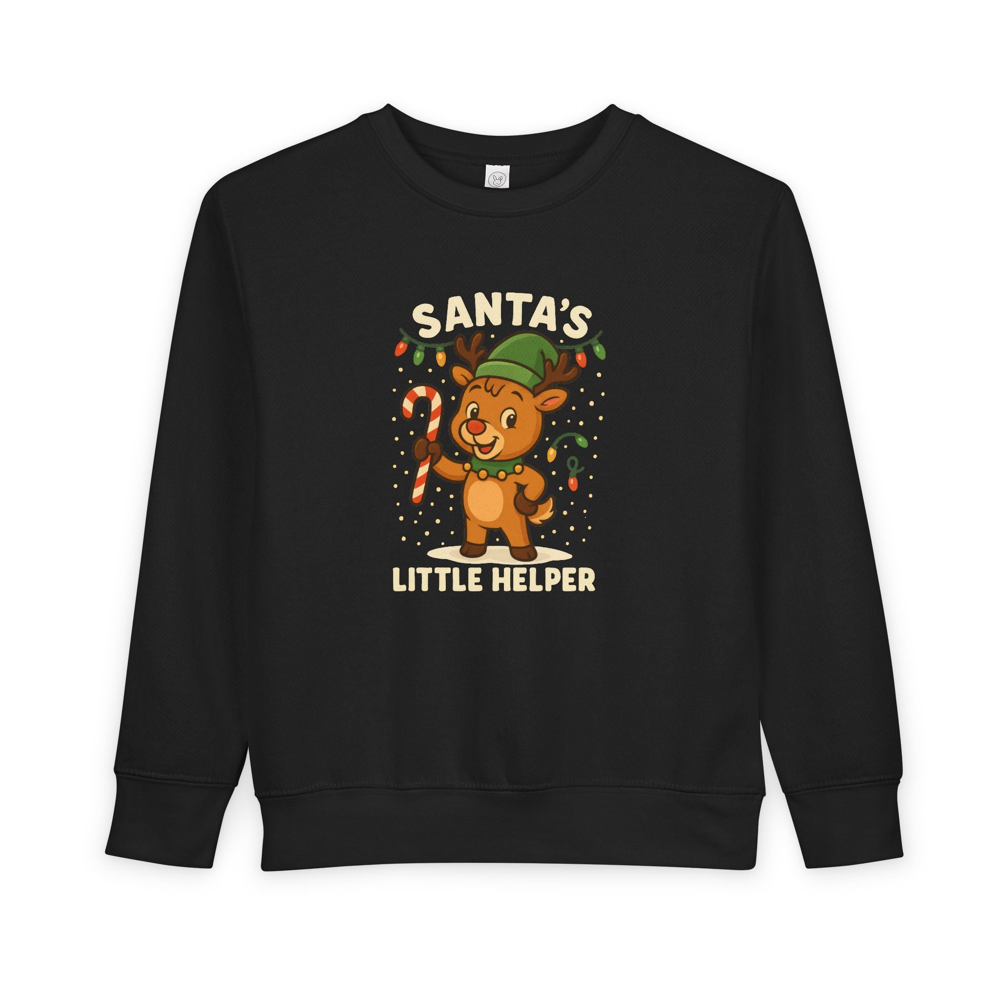 Santa’s Little Helper Toddler Christmas Sweatshirt – Cute Reindeer Holiday Pullover