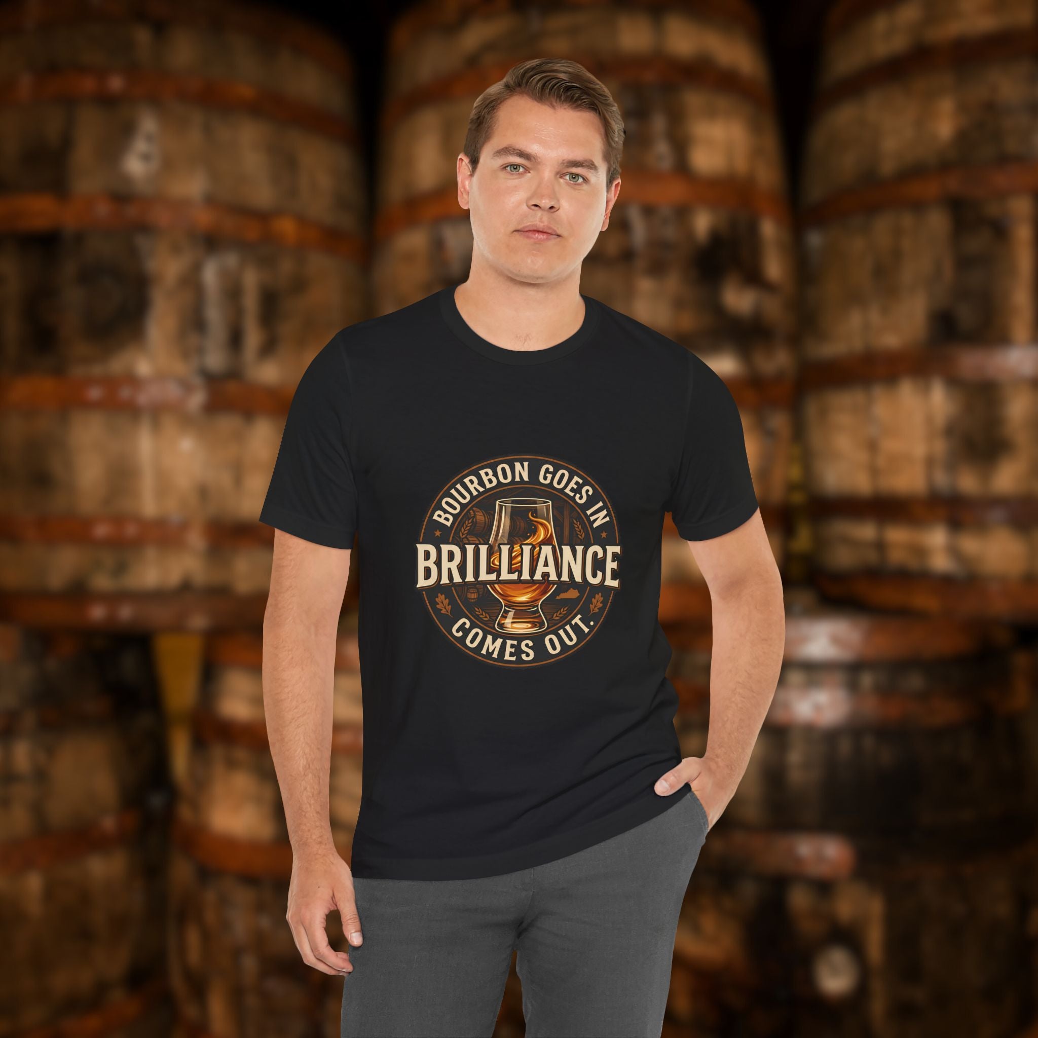 Bourbon Goes In Brilliance Comes Out T-Shirt | Kentucky Bourbon Graphic Tee