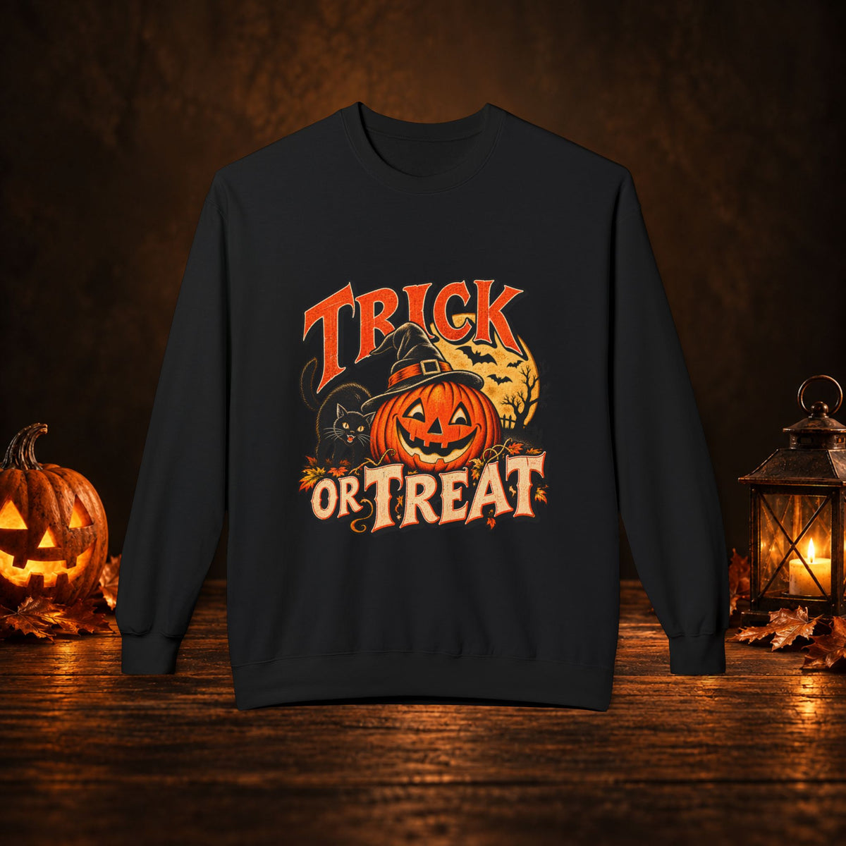 Trick or Treat Pumpkin Crewneck Sweatshirt