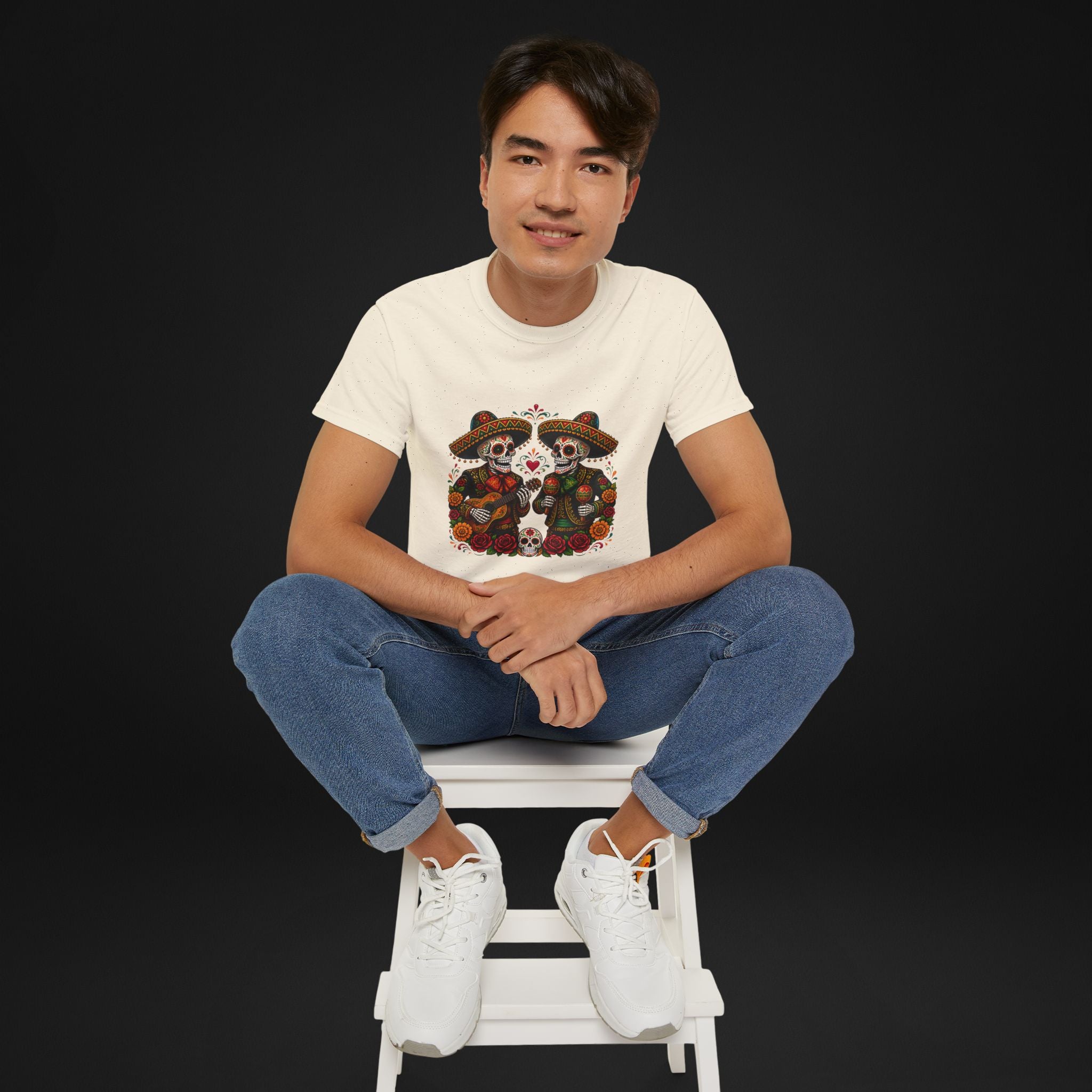 Cinco De Mayo Sugar Skull Mariachi T-Shirt | Dia de los Muertos Inspired Fiesta Tee