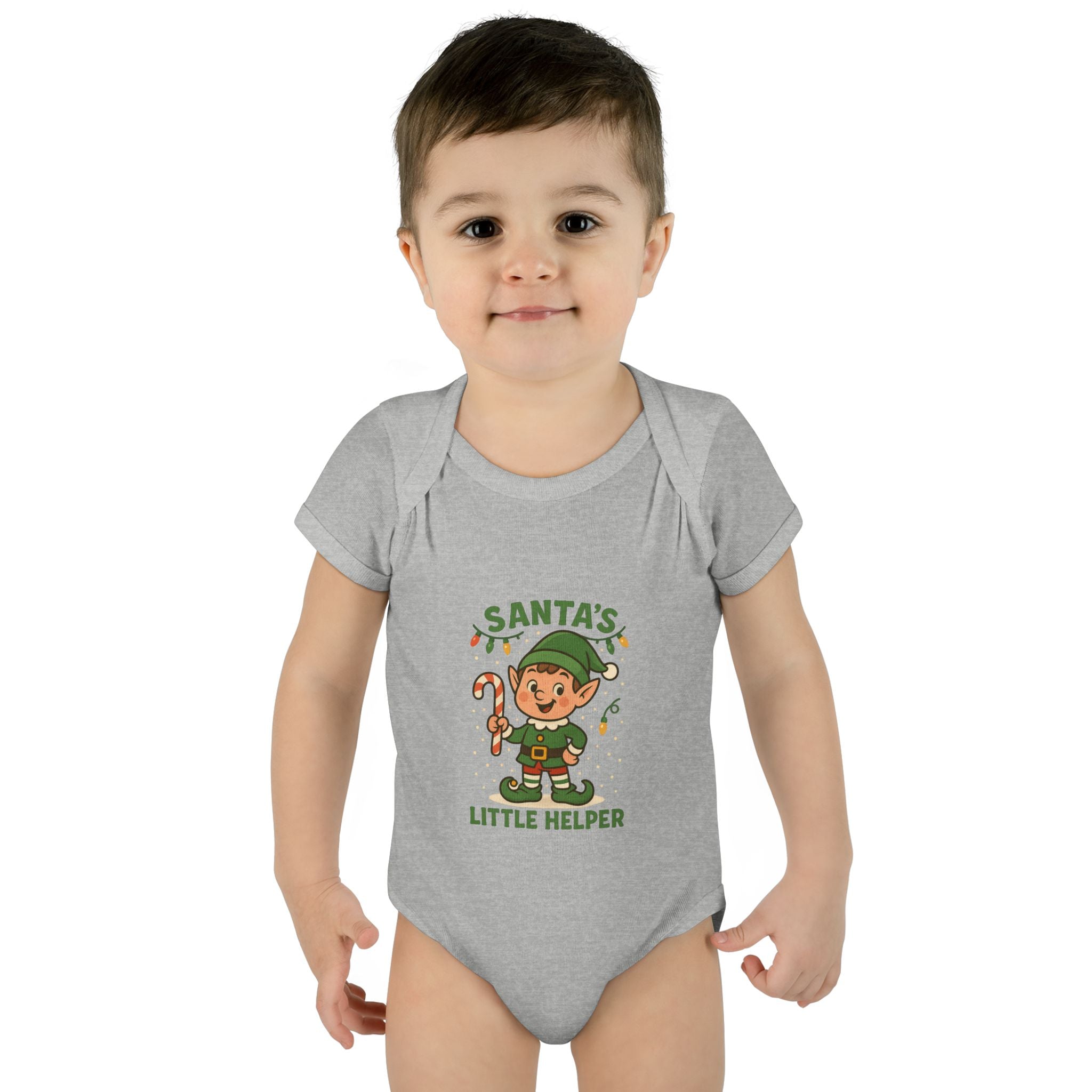Santa’s Little Helper Baby Christmas Bodysuit – Cute Holiday Elf Infant Onesie