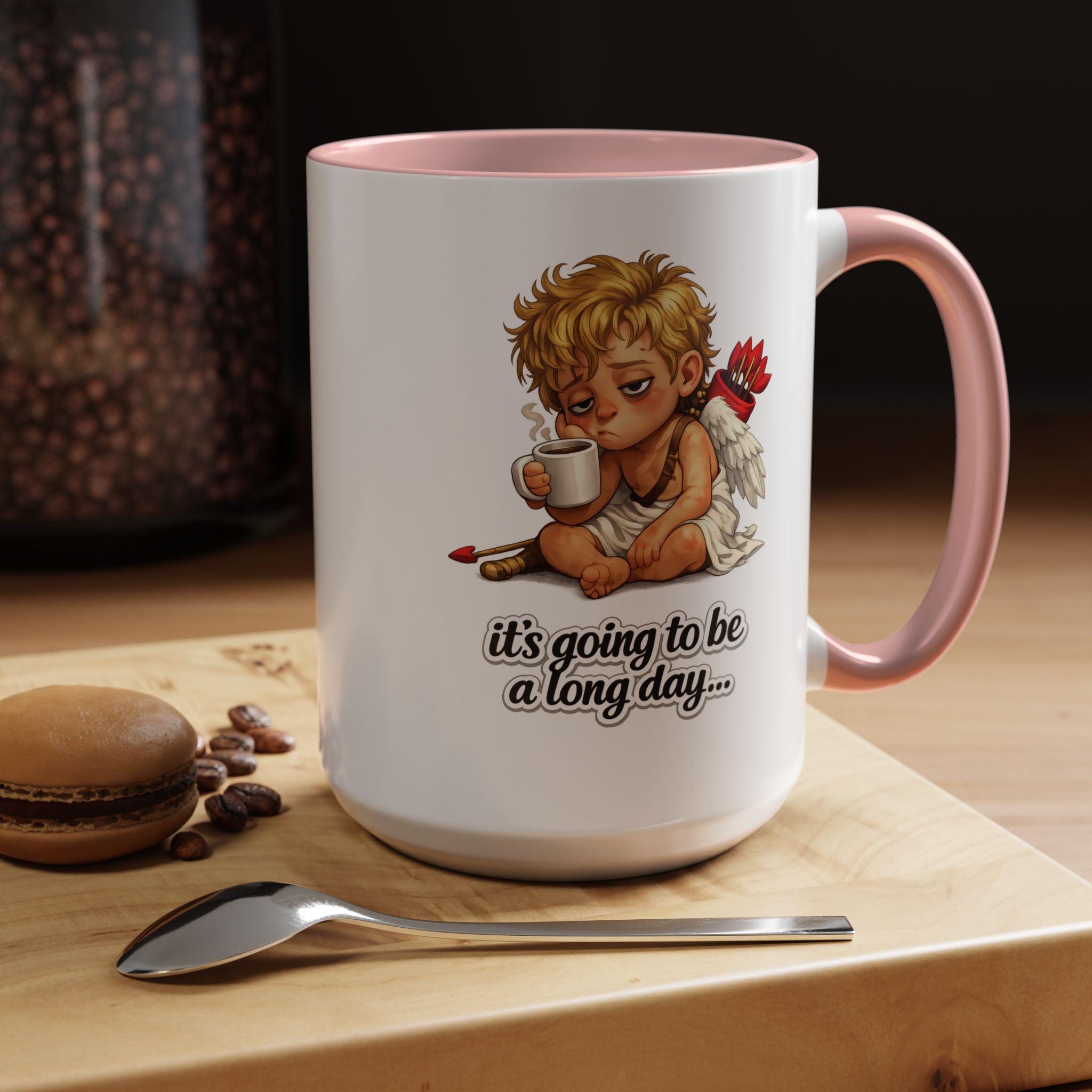 It’s Going to Be a Long Day Cupid Coffee Mug – Funny Valentine’s Day Coffee Lover Gift
