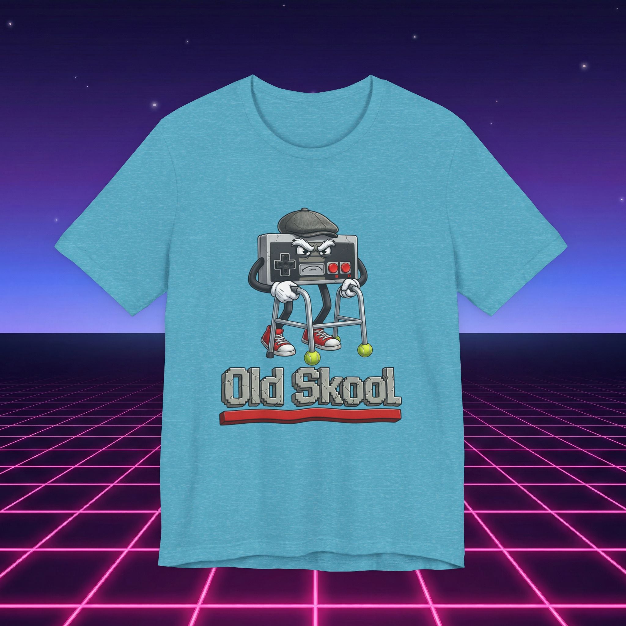 Old Skool Retro Gaming T-Shirt – Vintage Controller Grandpa Gamer Graphic Tee
