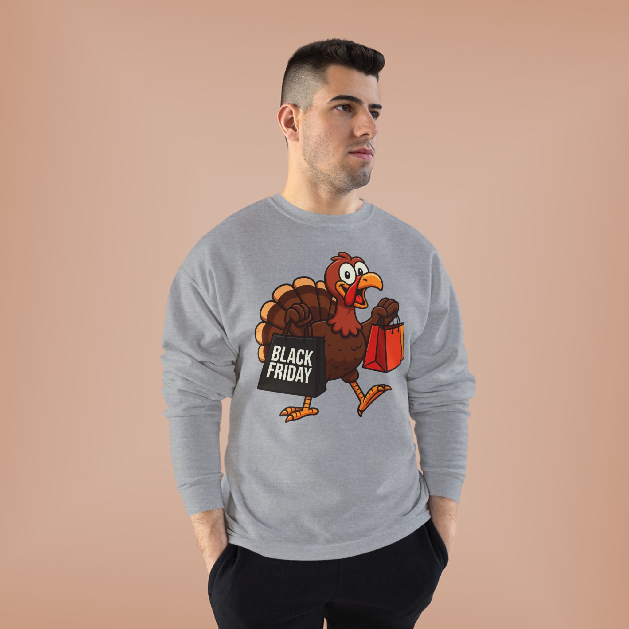 Black Friday Shopping Turkey Sweatshirt – Funny Thanksgiving & Holiday Gift