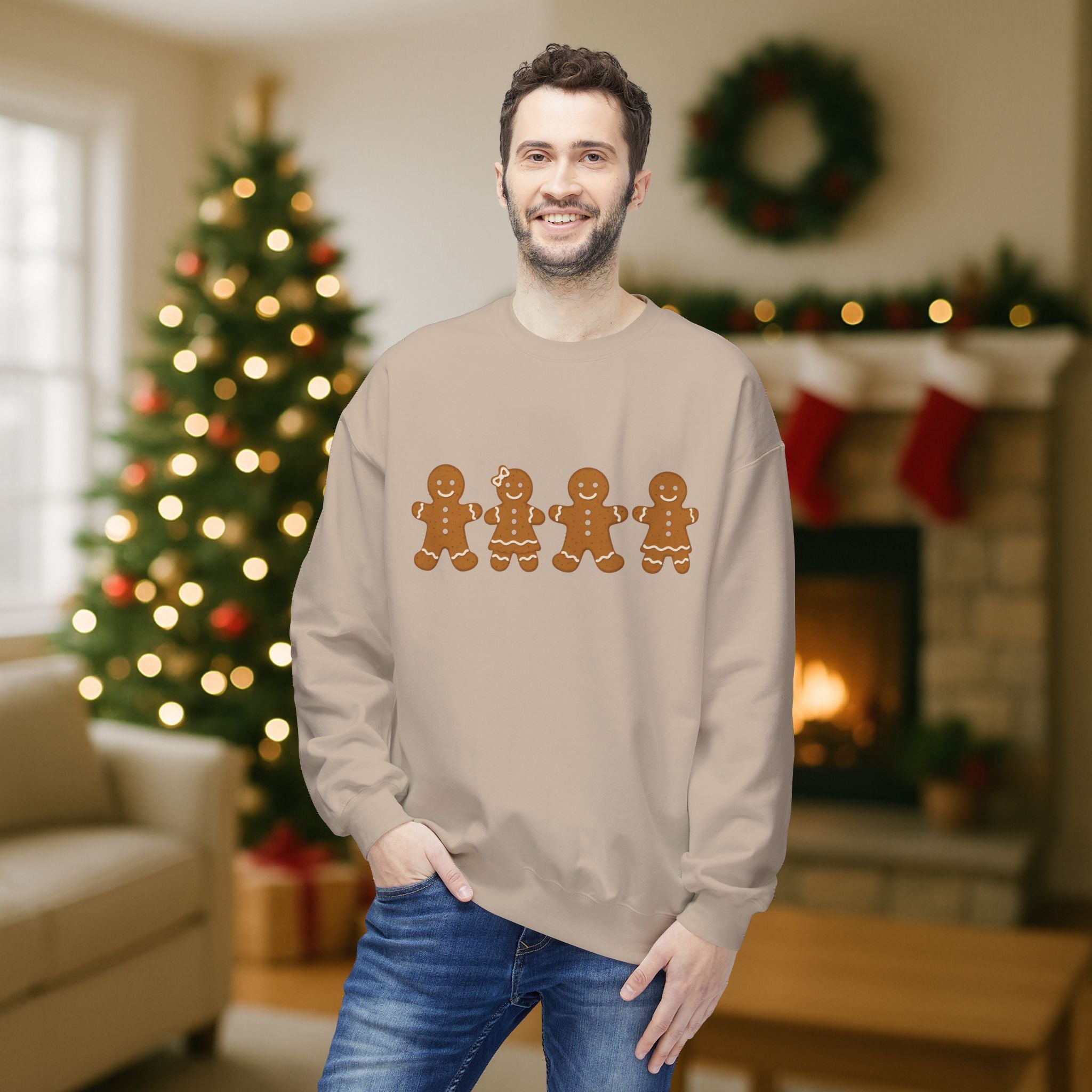 Gingerbread Family Christmas Sweatshirt – Cute Holiday Cookie Crewneck | Festive Matching Family Christmas Sweater