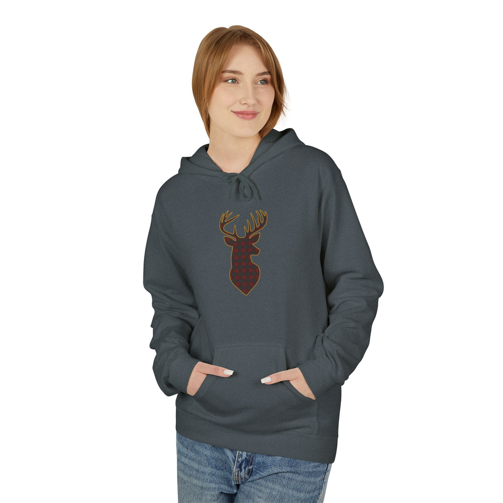 Buffalo Plaid Deer Silhouette Christmas Hoodie