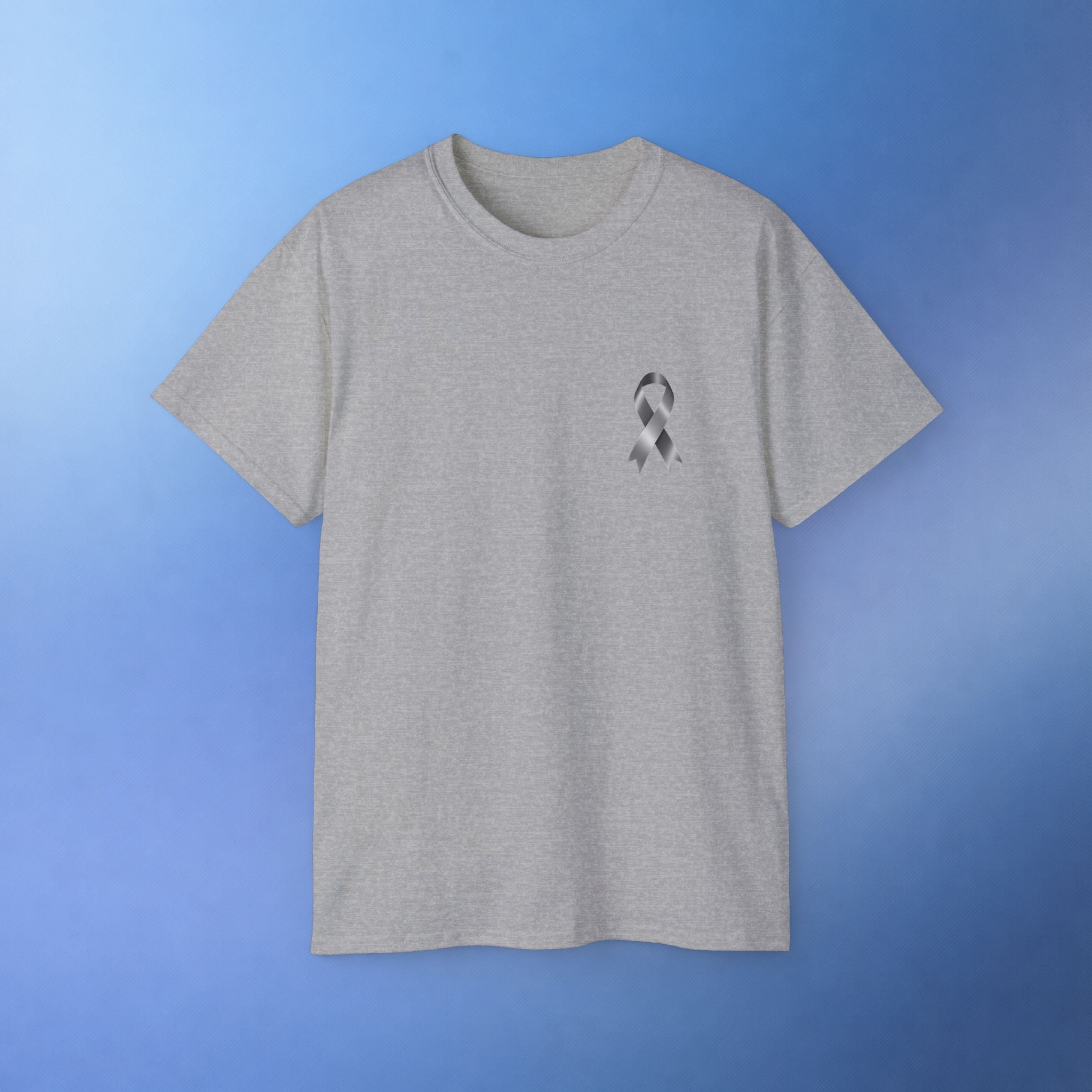Brain Cancer Awareness Month T-Shirt | Gray Ribbon Floral Brain Design