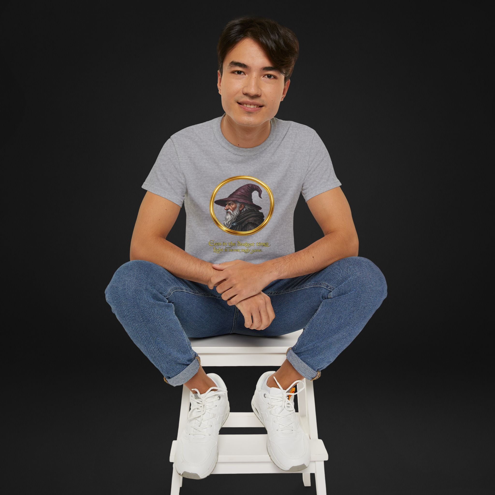 Vintage Wizard Graphic T-Shirt | Fantasy Side Profile Tee