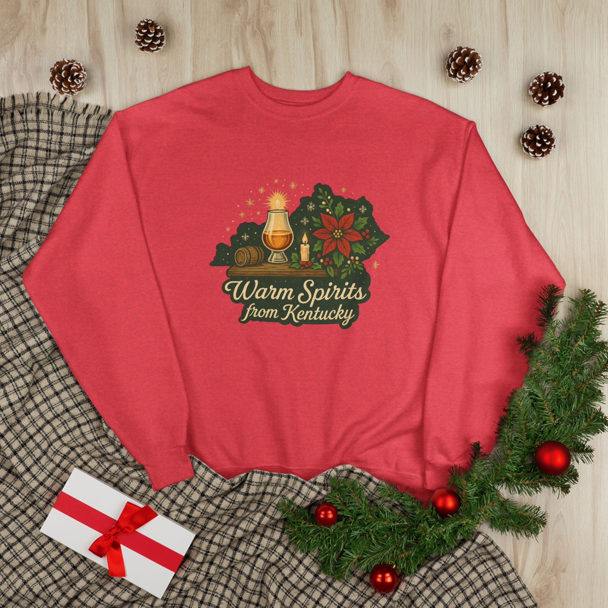 Warm Spirits from Kentucky - Christmas Sweatshirt