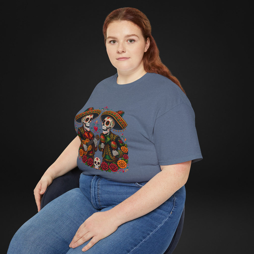 Cinco De Mayo Sugar Skull Mariachi T-Shirt | Dia de los Muertos Inspired Fiesta Tee