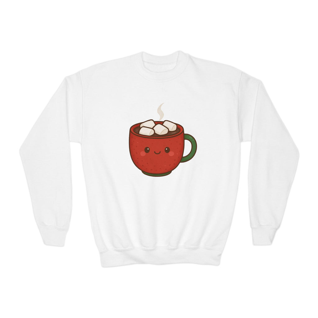🎄 Cuddly Cocoa Youth Sweatshirt – Cozy Christmas Hot Chocolate Design