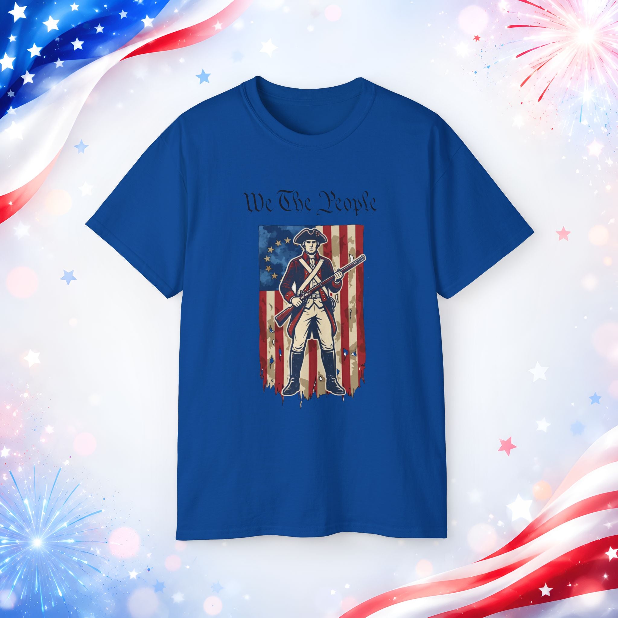 Revolutionary Soldier 4th of July T-Shirt | Vintage American Flag Patriotic Tee