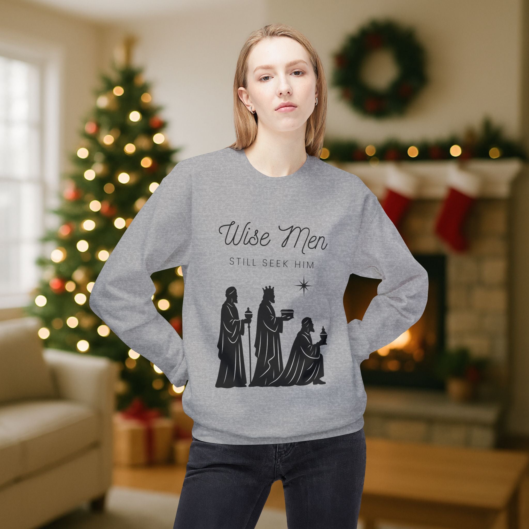 Wise Men Still Seek Him Christian Christmas Sweatshirt – Three Wise Men Nativity Crewneck – Faith Holiday Apparel
