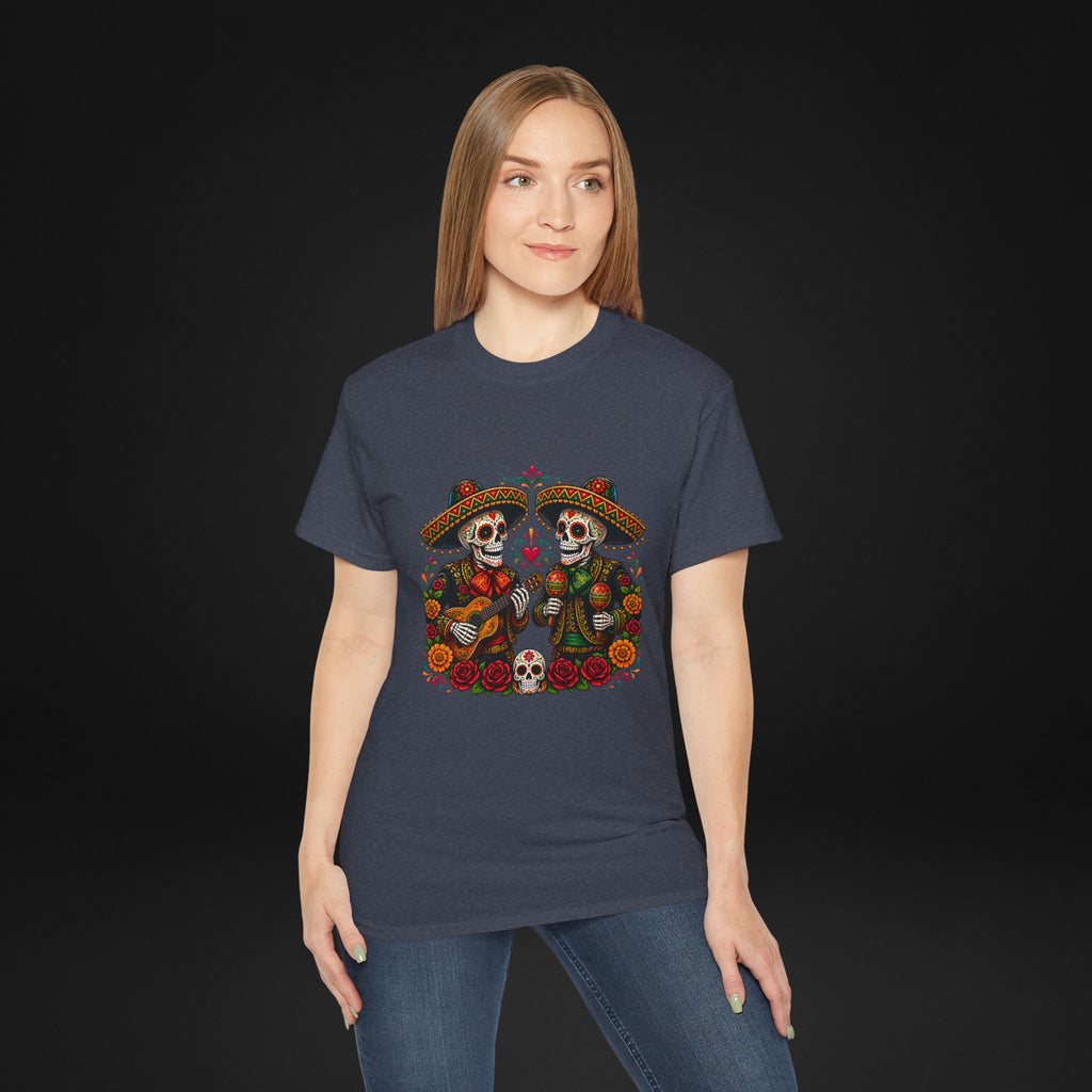 Cinco De Mayo Sugar Skull Mariachi T-Shirt | Dia de los Muertos Inspired Fiesta Tee