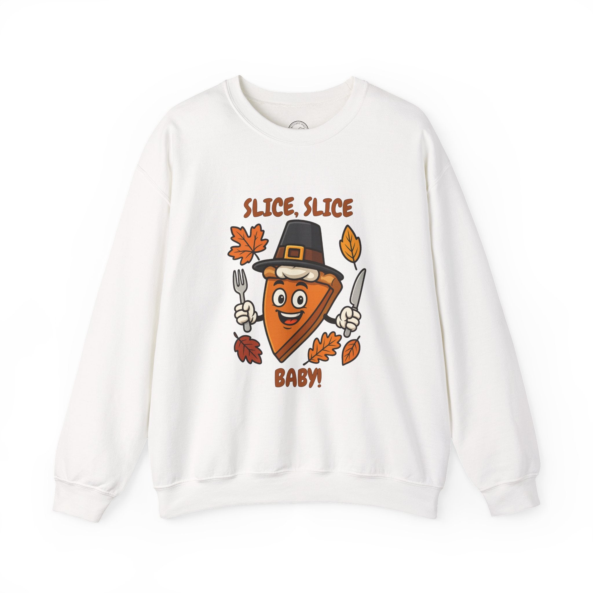 Pumpkin Pie Pilgrim Slice Cartoon | Fun Thanksgiving Sweatshirt