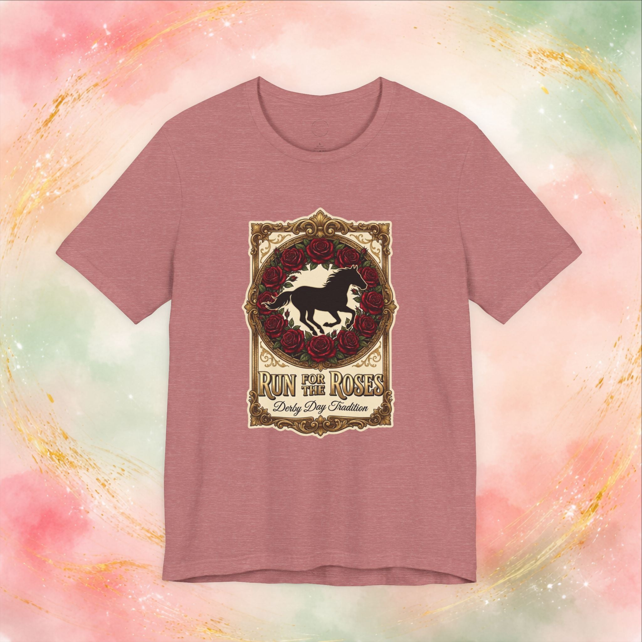Run for the Roses Unisex T-Shirt, Derby Day Horse Shirt, Vintage Floral Racing Tee