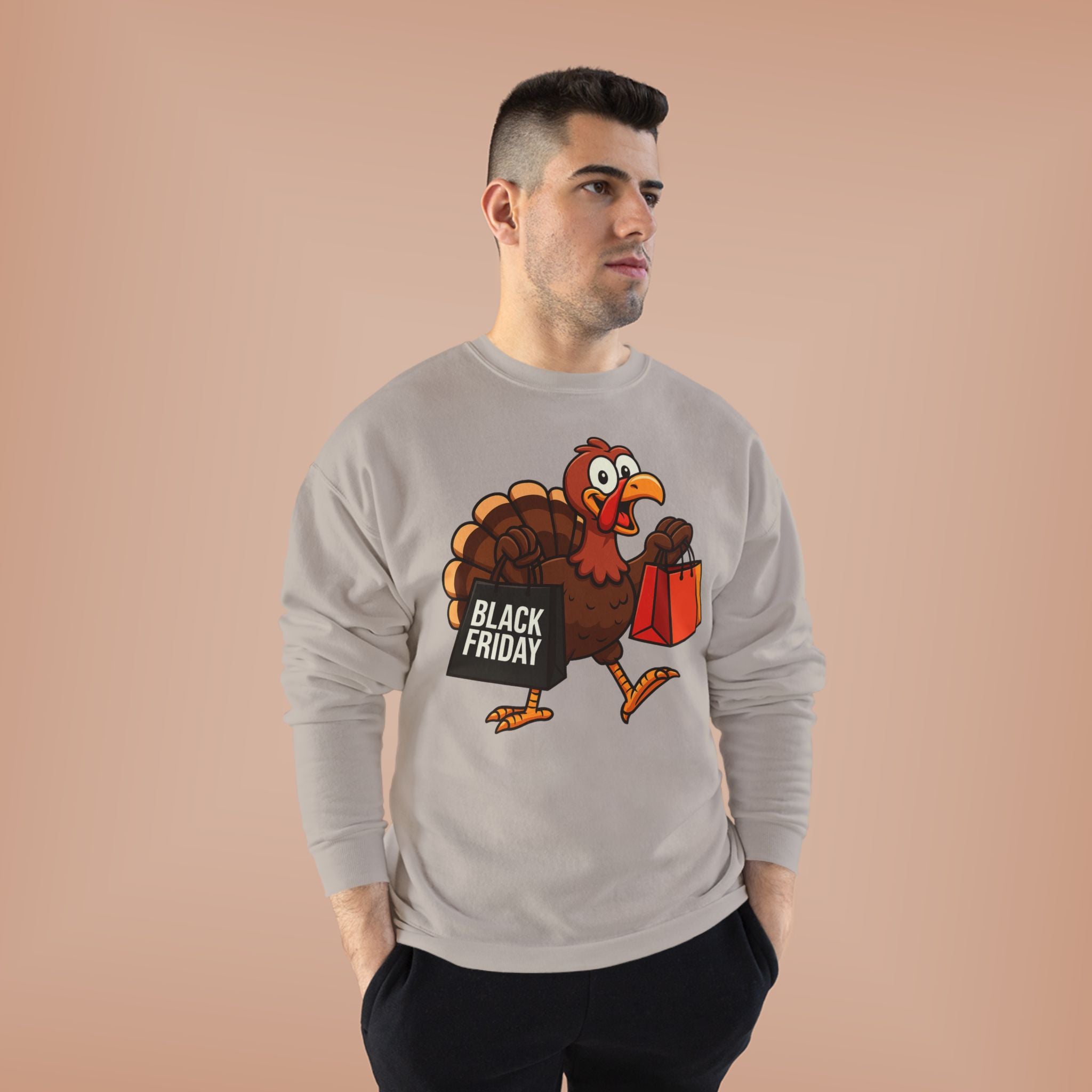Black Friday Shopping Turkey Sweatshirt – Funny Thanksgiving & Holiday Gift