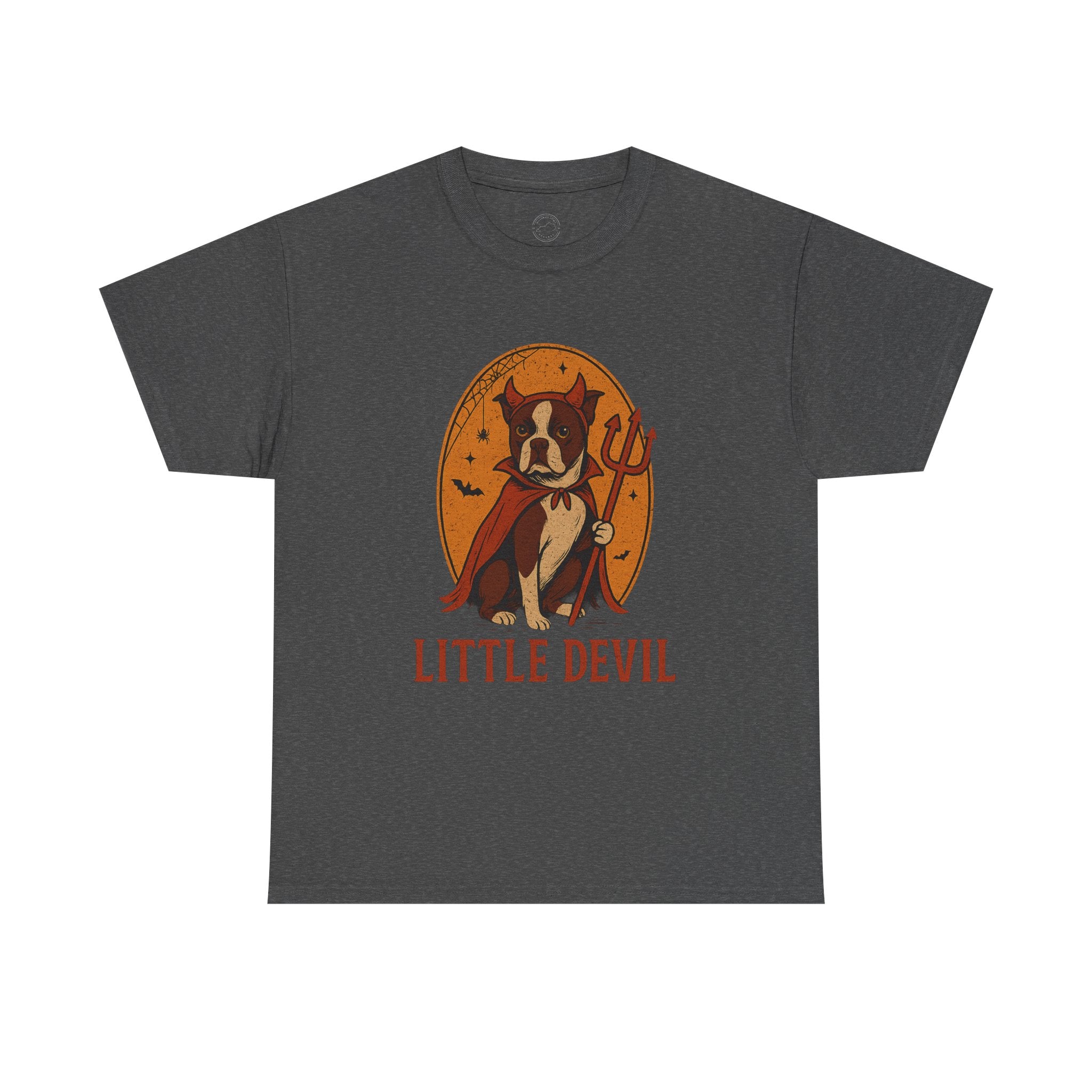 Little Devil Boston Terrier Halloween T-Shirt (Larger Sizes)