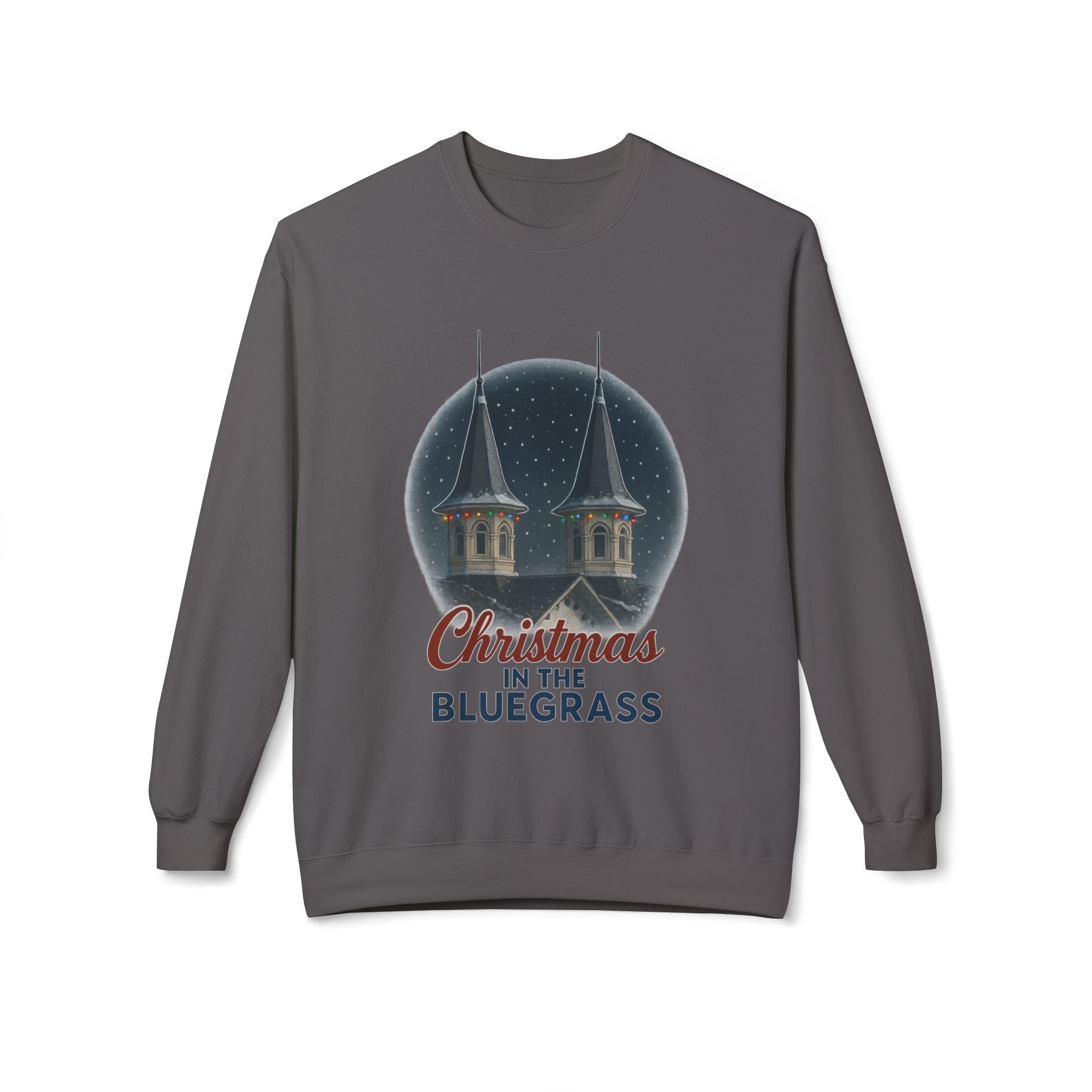 🎄 Christmas in the Bluegrass Sweatshirt – Churchill Downs Twin Spires Holiday Design