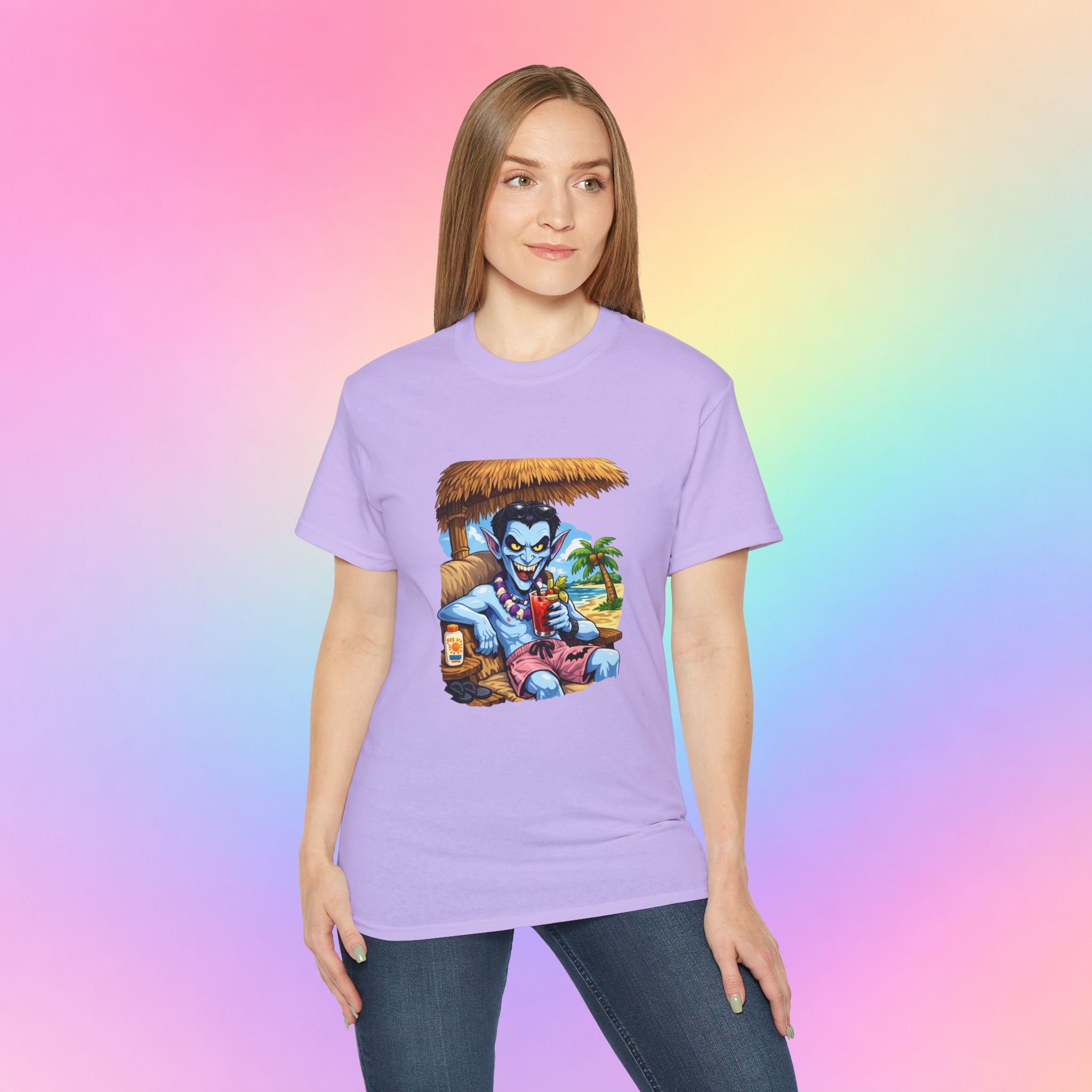 Summerween Vampire Beach Vacation T-Shirt | Spooky Summer Halloween Tee