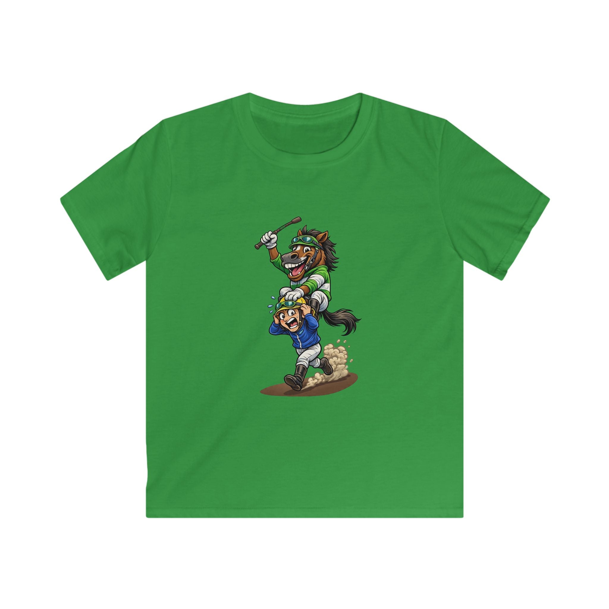 Funny Derby Horse & Jockey Kids Softstyle Tee | Youth Horse Racing Shirt