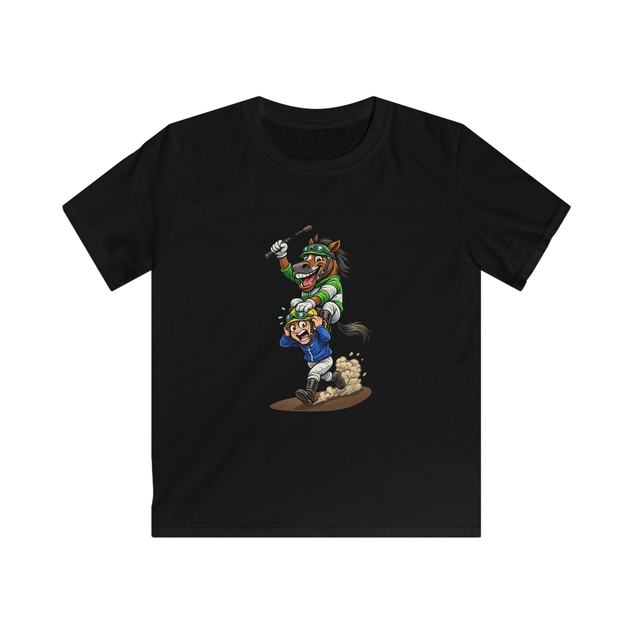 Funny Derby Horse & Jockey Kids Softstyle Tee | Youth Horse Racing Shirt