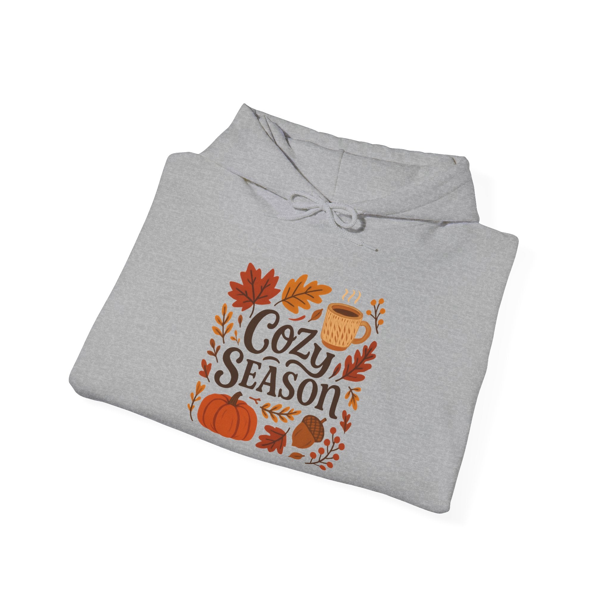 Cozy Season Autumn Hoodie – Fall Pumpkin & Coffee Sweatshirt