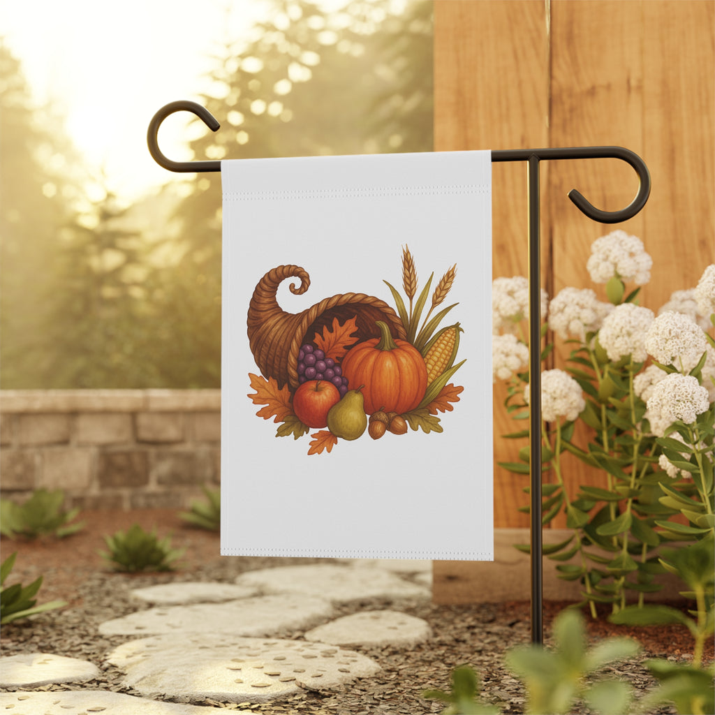 Thanksgiving Cornucopia Garden Flag – Autumn Harvest Decor