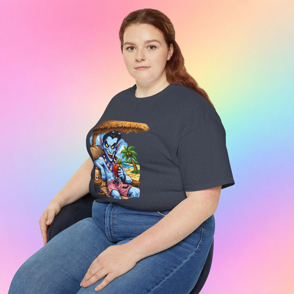 Summerween Vampire Beach Vacation T-Shirt | Spooky Summer Halloween Tee
