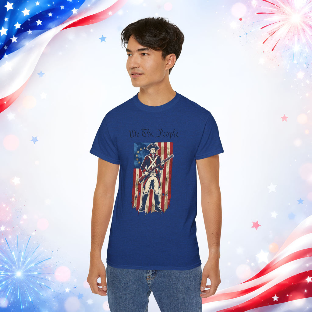 Revolutionary Soldier 4th of July T-Shirt | Vintage American Flag Patriotic Tee
