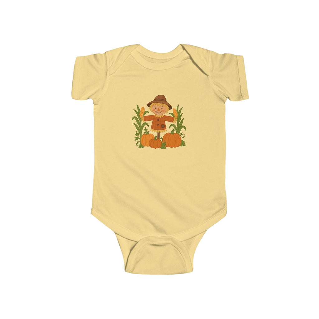 Adorable Fall Scarecrow Infant Onesie – Cute Autumn Pumpkin & Cornfield Baby Bodysuit
