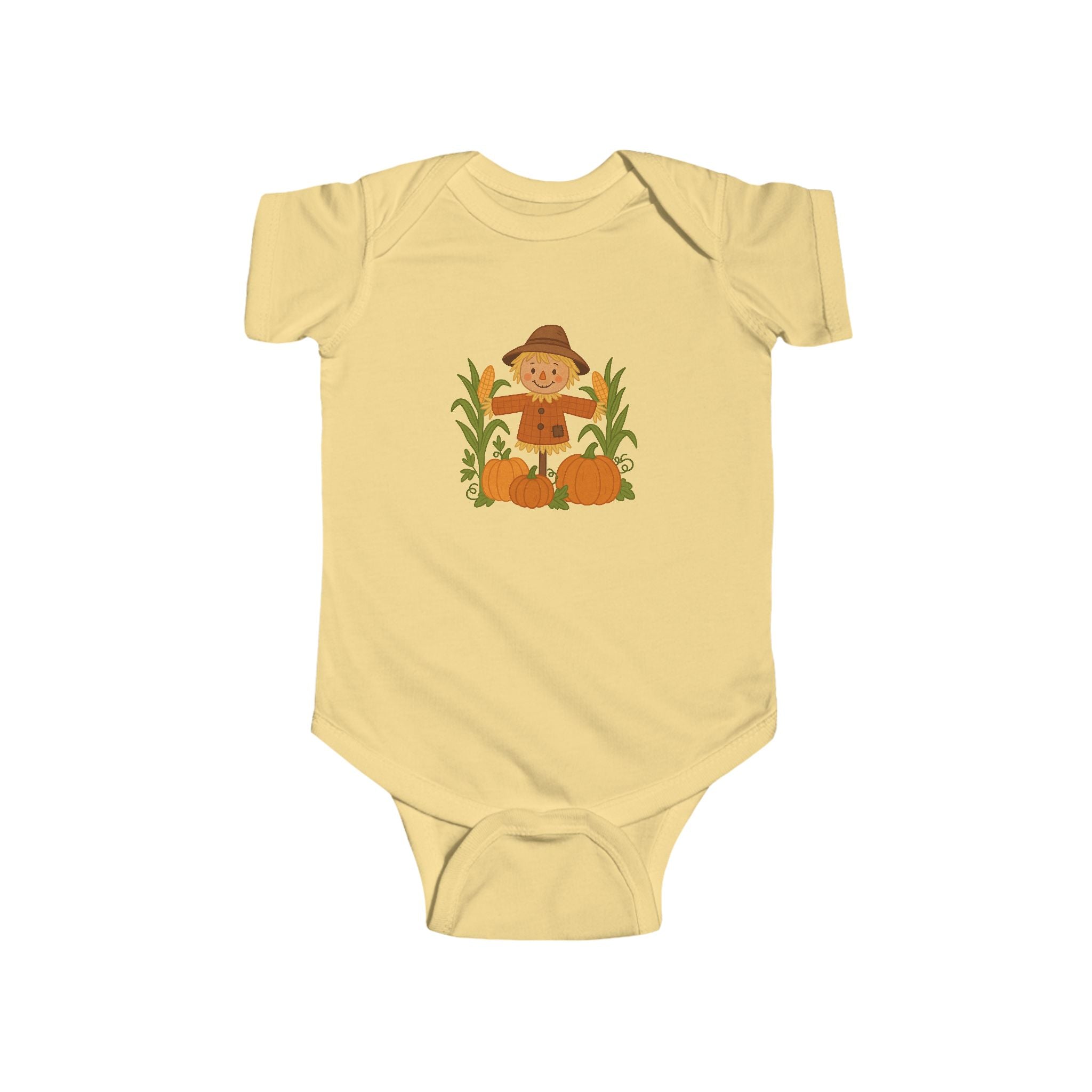 Adorable Fall Scarecrow Infant Onesie – Cute Autumn Pumpkin & Cornfield Baby Bodysuit