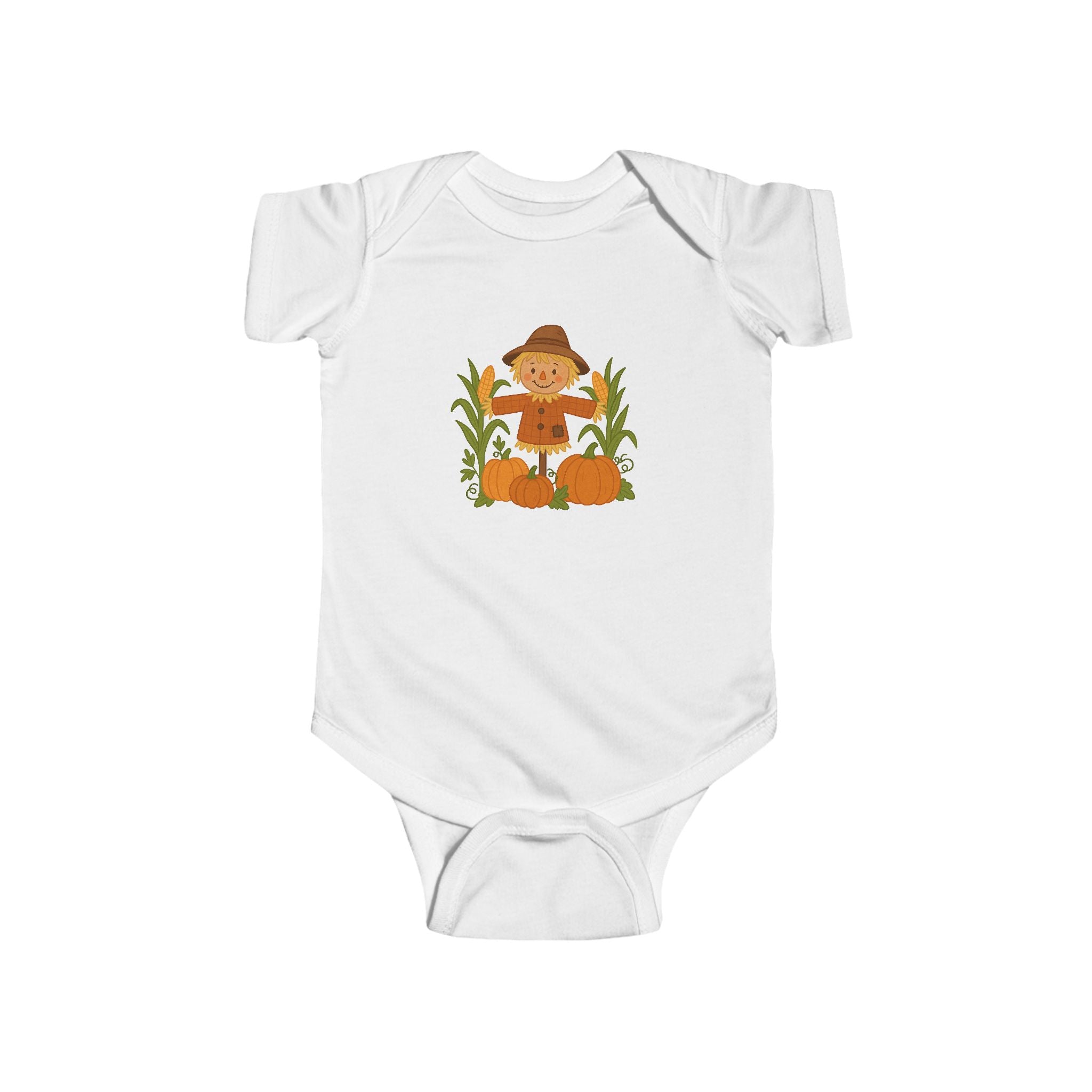 Adorable Fall Scarecrow Infant Onesie – Cute Autumn Pumpkin & Cornfield Baby Bodysuit