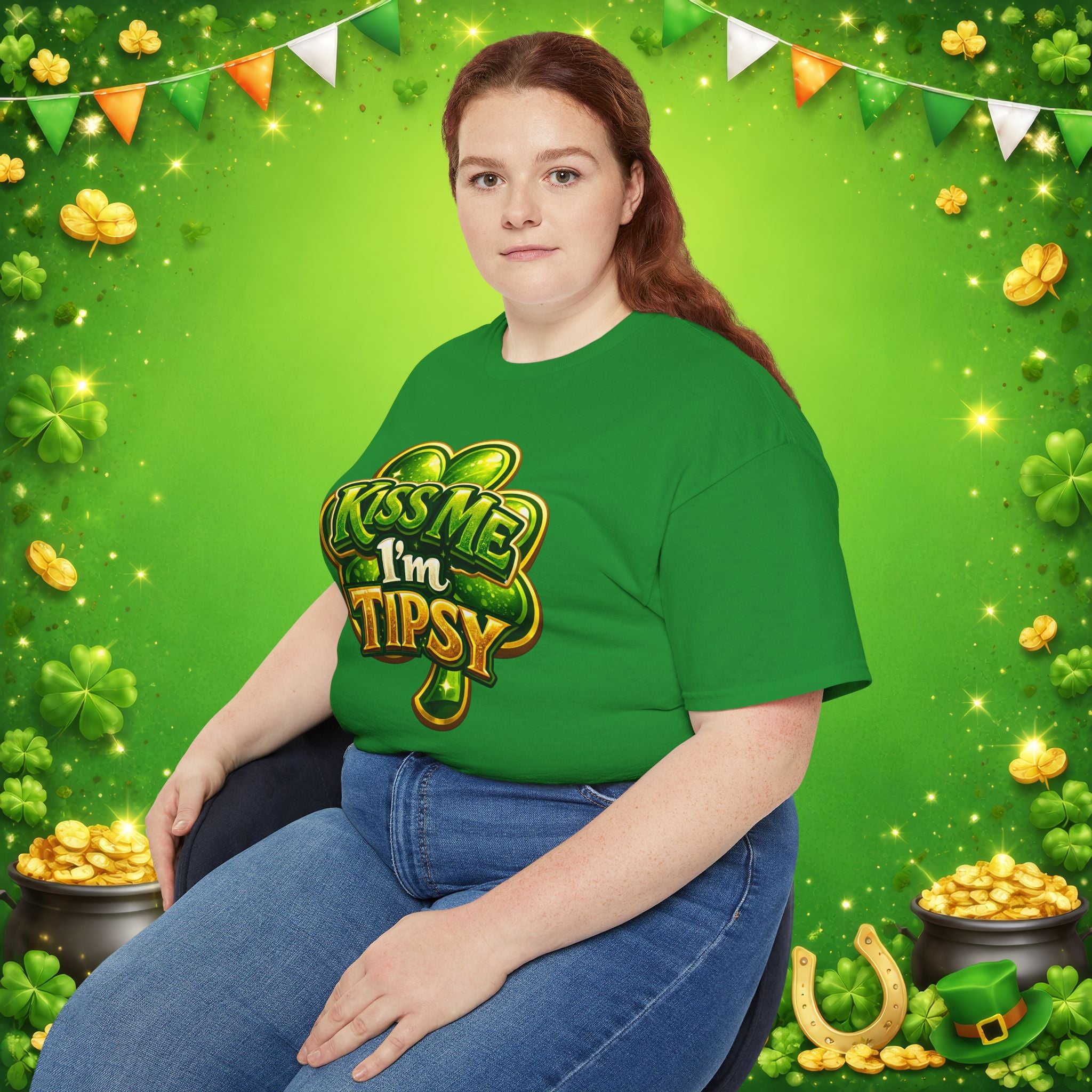 Kiss Me I’m Tipsy St. Patrick’s Day T-Shirt – Funny Irish Drinking Shirt