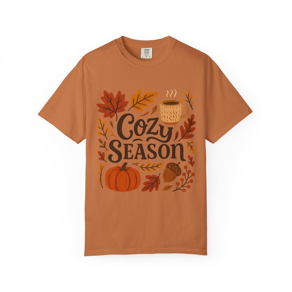 Cozy Season Unisex T-shirt, Fall Fashion Tee, Autumn Apparel, Gift for Him/Her, Pumpkin Spice Shirt, Relaxing Vibes