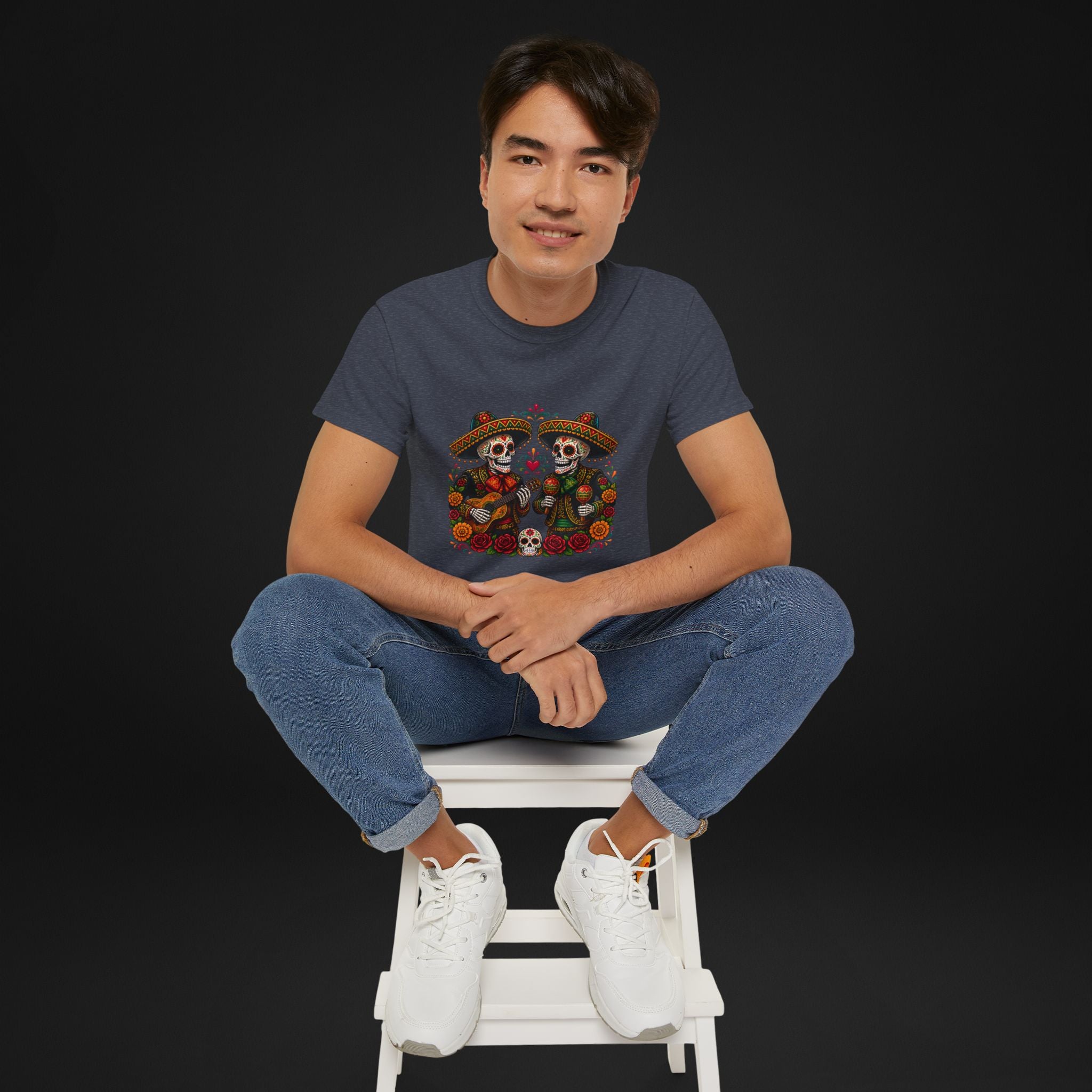 Cinco De Mayo Sugar Skull Mariachi T-Shirt | Dia de los Muertos Inspired Fiesta Tee