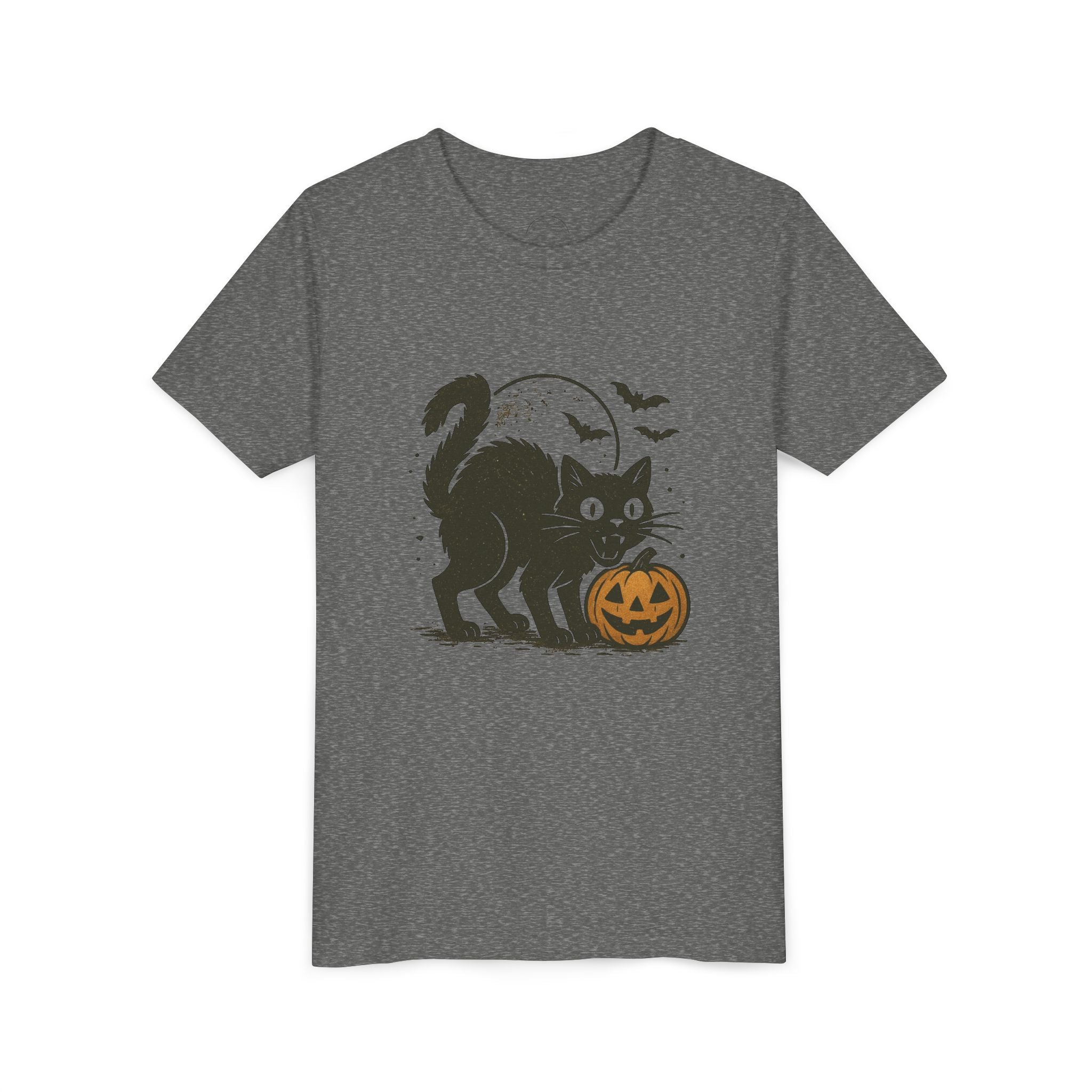 Spooky Black Cat & Jack-O’-Lantern Kids Halloween T-Shirt