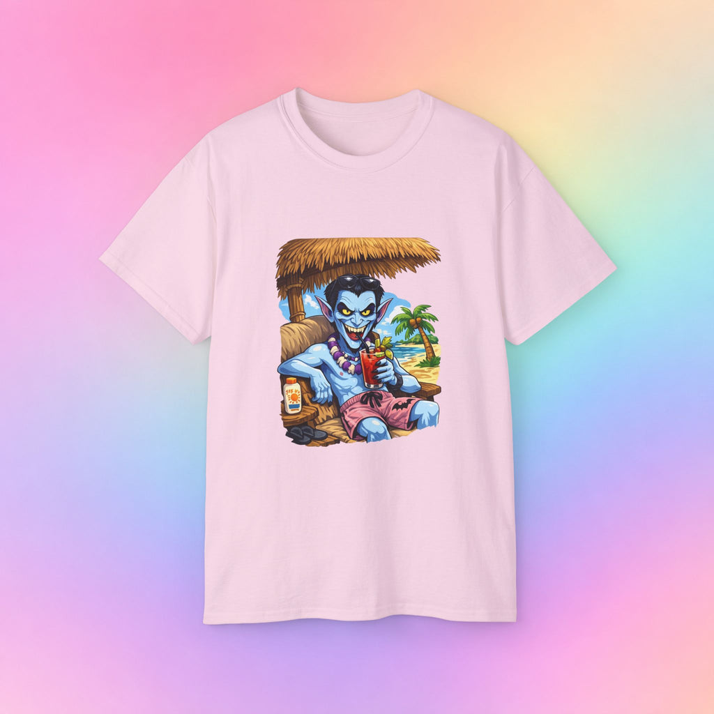 Summerween Vampire Beach Vacation T-Shirt | Spooky Summer Halloween Tee